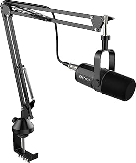 FDUCE SL40X XLR Dynamic Microphone Kit with All-Metal Cardioid Microphone for Vocal Recording, Podcasting, Gaming, Live Streaming & Broadcast with Voice Isolation Technology - Black