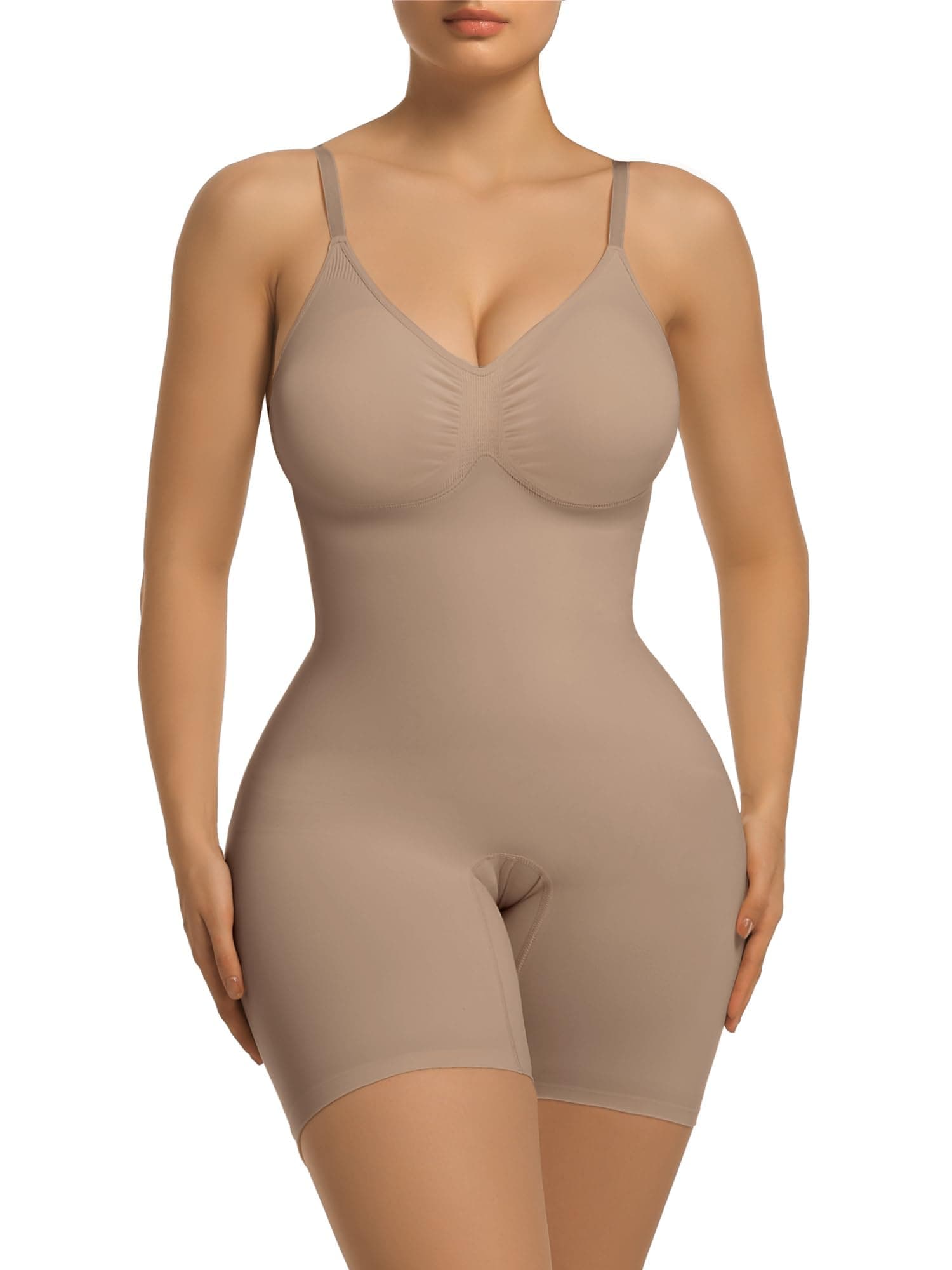SHAPERXShapewear for Women Tummy Control Bodysuit with Removable Pads Butt Lifter Body Shaper Shorts