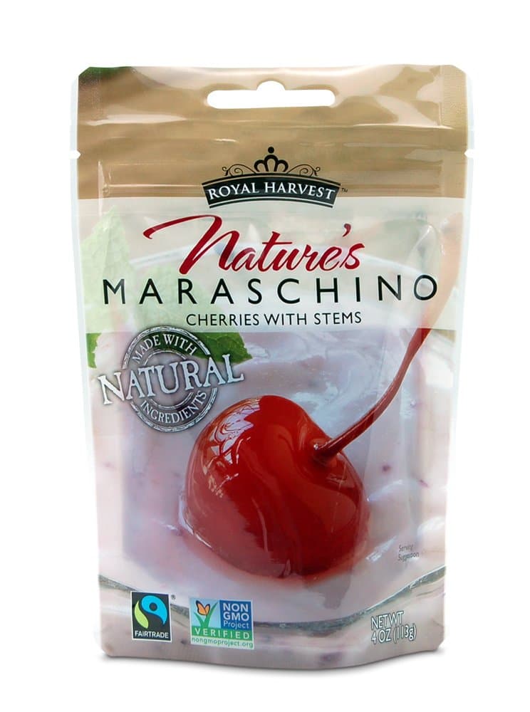 Royal Harvest Nature's Maraschino Cherries With Stems, 4 Ounce
