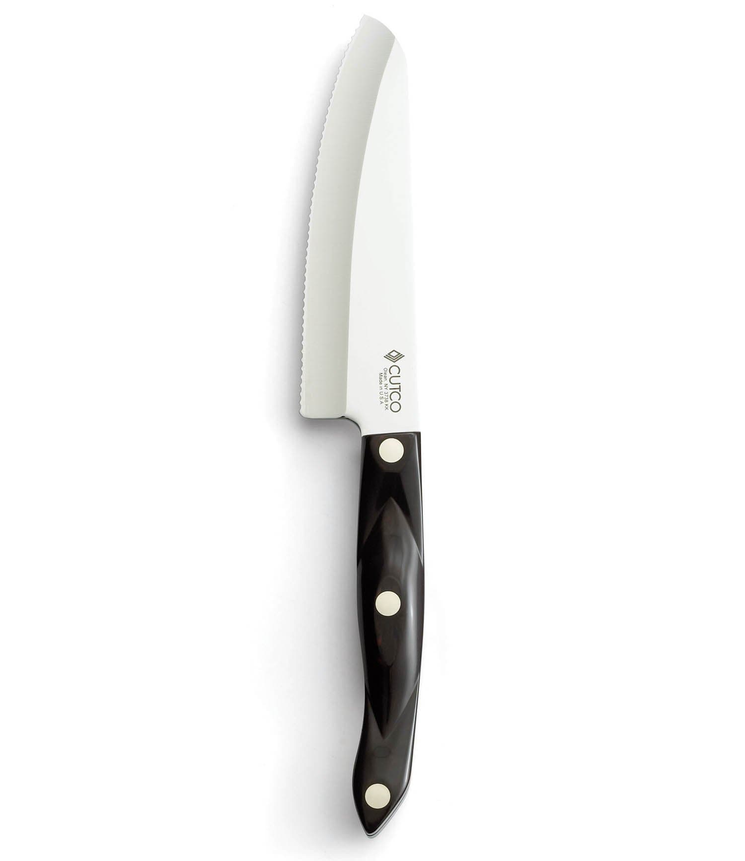 Model 3738 Hardy Slicer.....6.3" High-Carbon Stainless Double-D® serrated blade.........5.7" Classic Brown handle (sometimes called black)........In factory-sealed plastic bag.