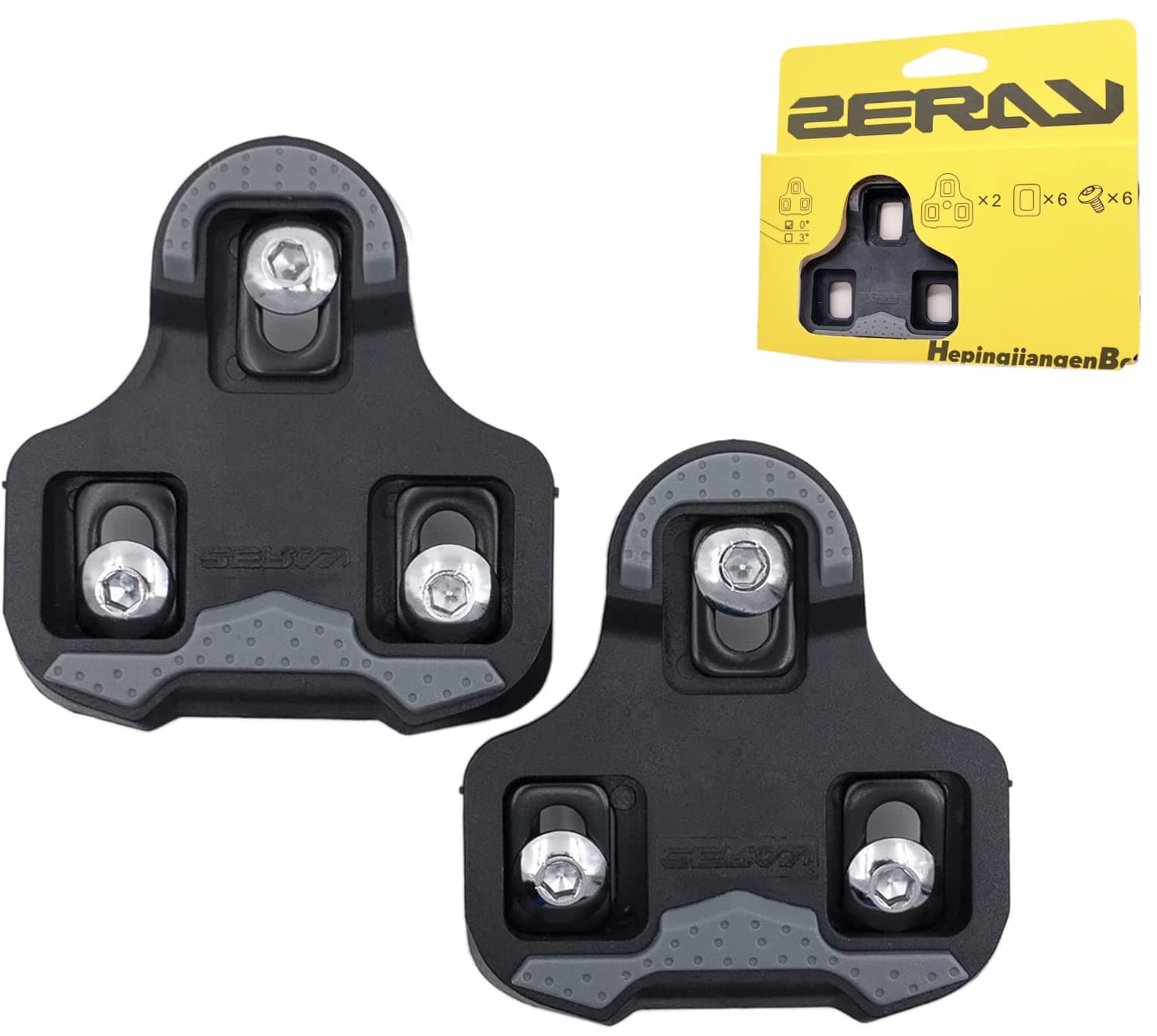 - ZERAY SP-110 Bike Cleats Bike Pedal Clips with Grip Rubber Compatible with Look Keo Structure & Keo Pedals…