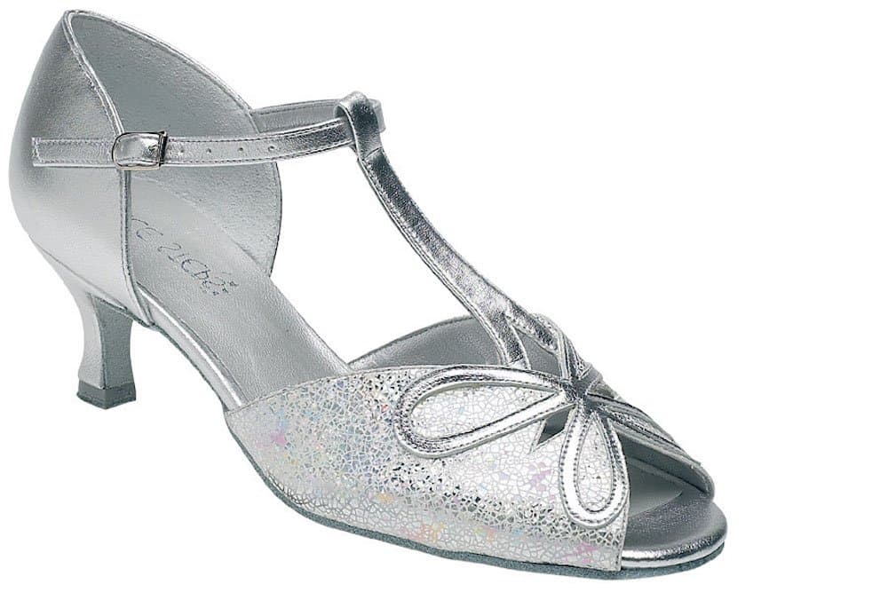 Freed of London Dance Steps Neptune Ballroom Shoes, Silver Glitter, UK 5 EE