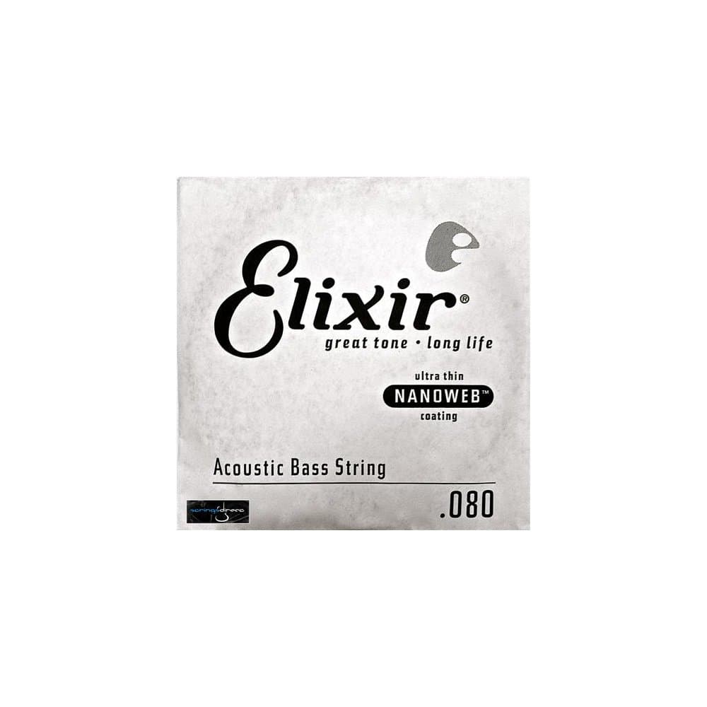 ElixirStrings 80/20 Bronze Acoustic Bass Single String with NANOWEB® Coating (.080)