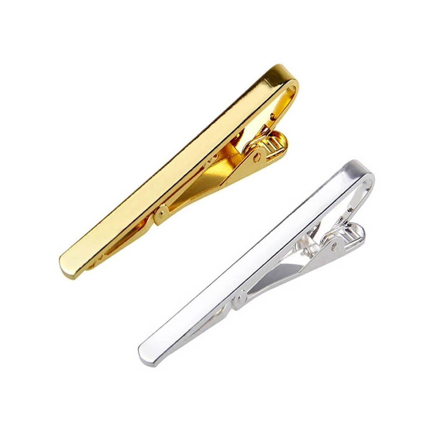 Men's Tie Pin Combo (Golden and Silver, Free Size)