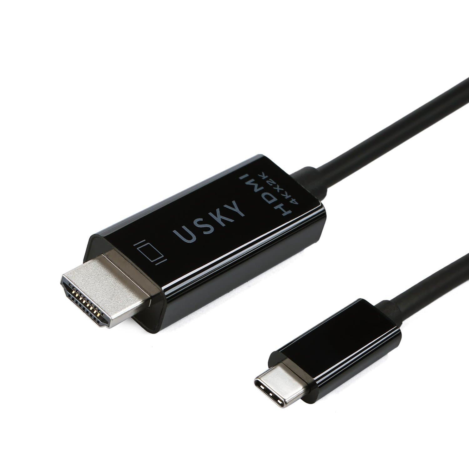 USKY USB-C to HDMI Cable (5.9ft/1.8m), USB 3.1 Type-C to 4K@60Hz HDMI Cord for 2017 iMac,MacBook Pro,Google Chromebook Pixel,Samsung Galaxy S8 / S9,Dell XPS 12/13/15