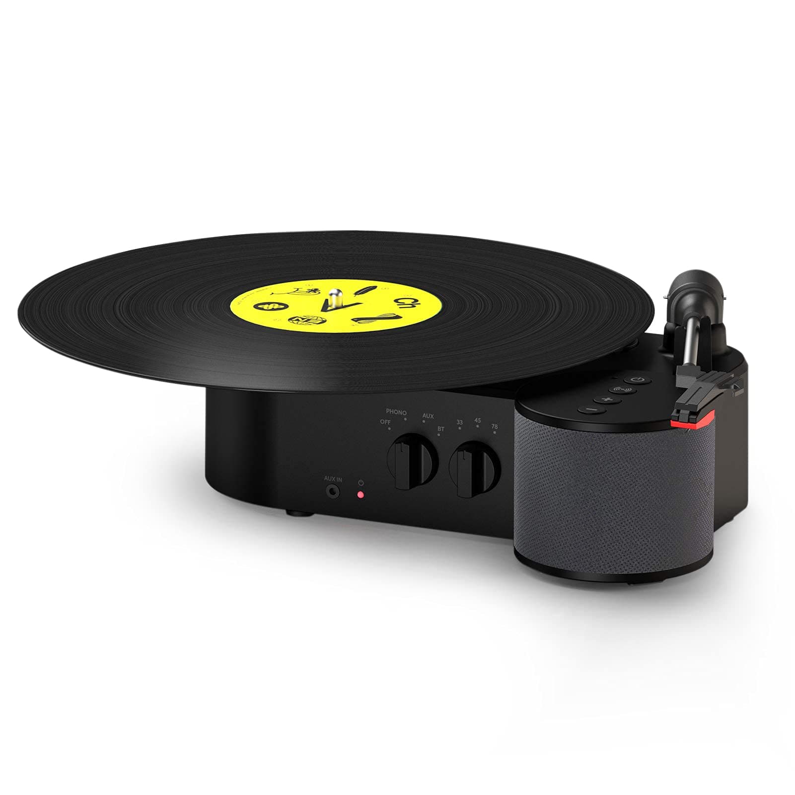 i-box 3-Speed Record Player with Detachable Bluetooth Speaker, Compact Audio & Video Turntables for Vinyl Records, Record Player with Speakers, Vinyl Player, Record Player Bluetooth Speaker