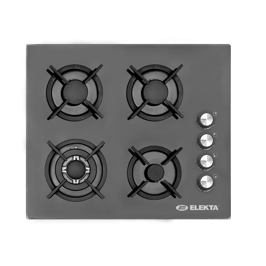 Elekta 60cm 4 burners gas cooktop built-in gas hob tempered Glass Stove -toughened glass LPG/NG Dual fuel With full safety device â FFD, Ignition from knob, Easy to Clean EGC-B507GB