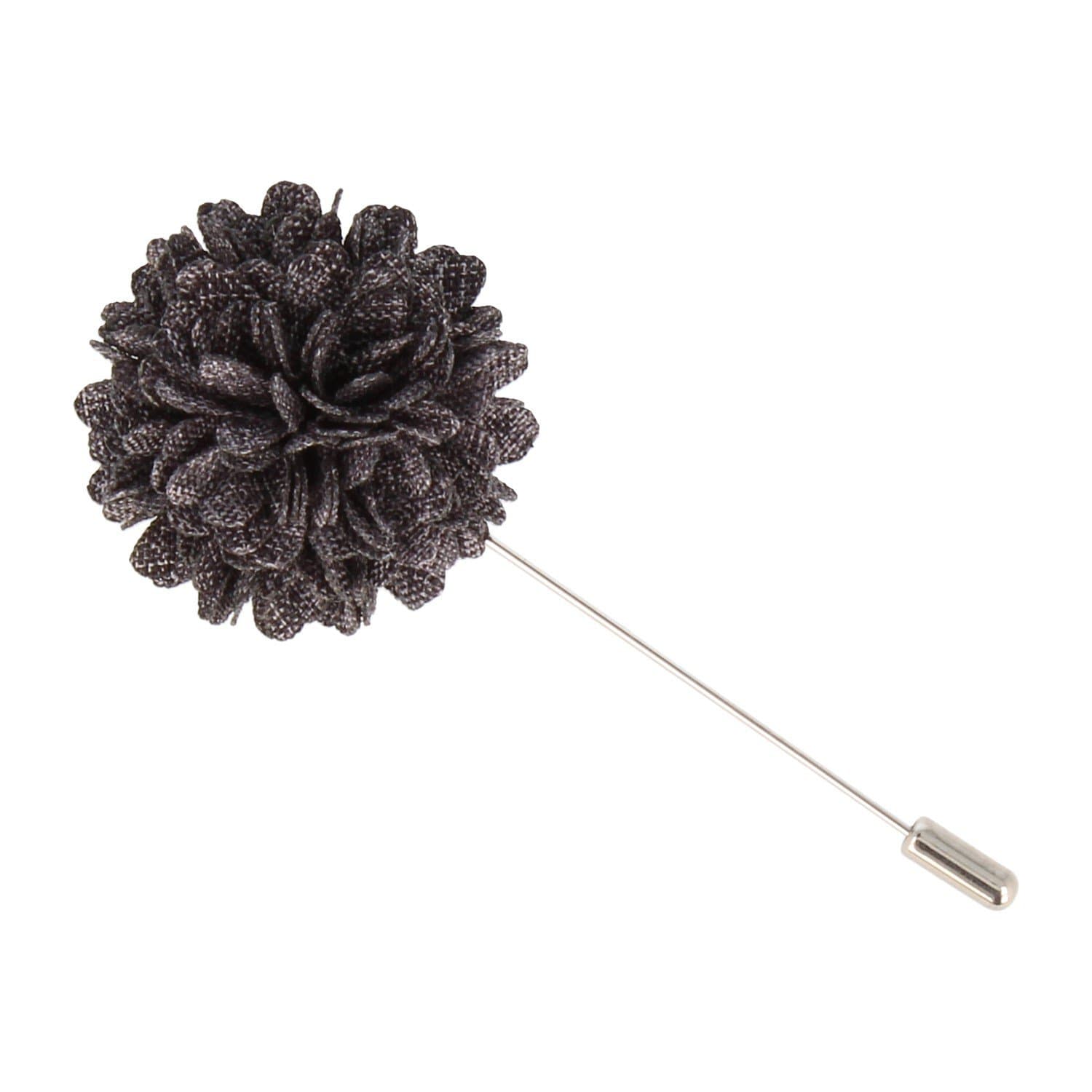 Snobbop Lapel Pin Lapel Buttons Wedding Buttons Grey with Flower