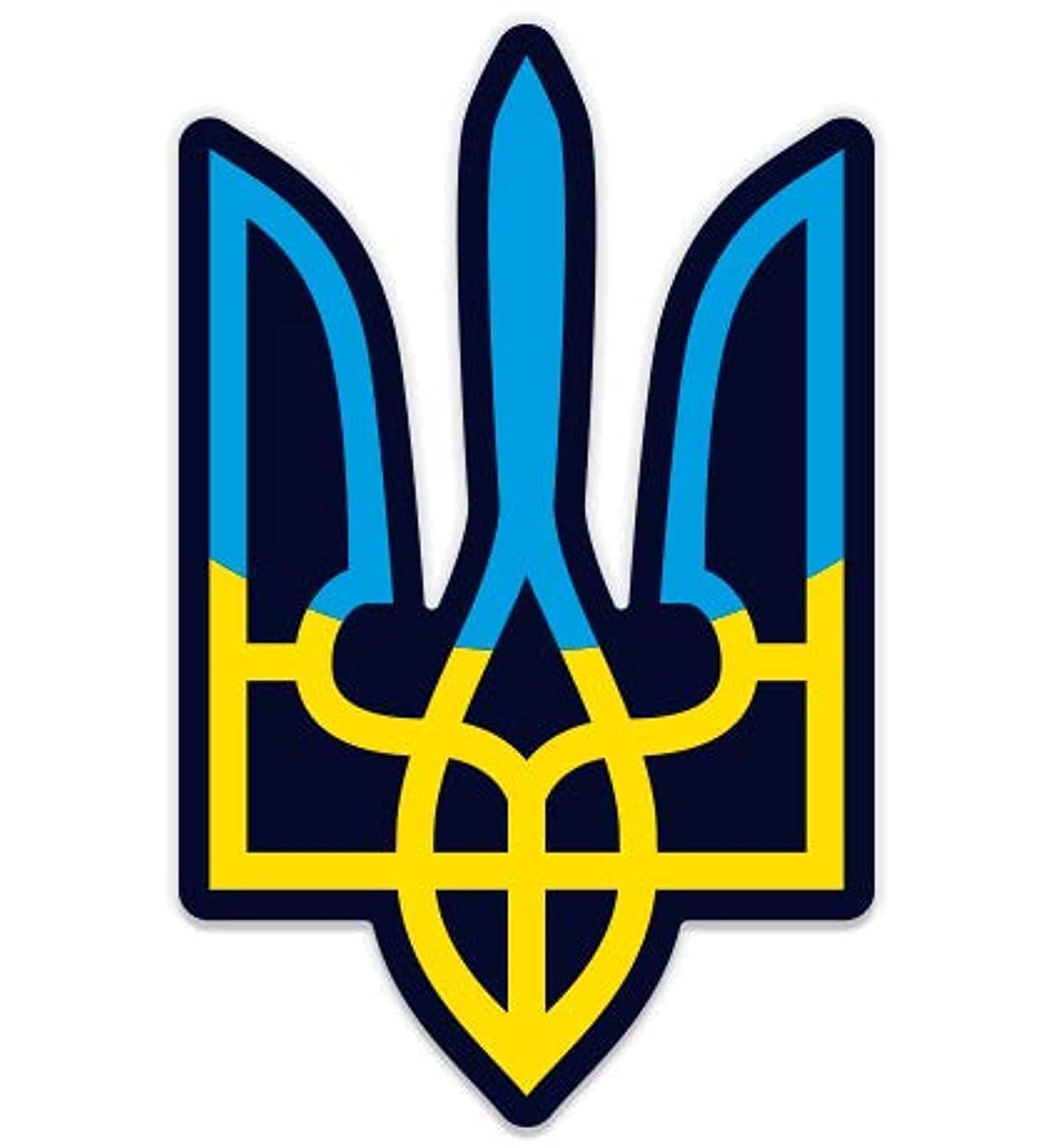 Tryzub Ukraine Ukrainian - 5" Vinyl Sticker - for Car Laptop I-Pad - Waterproof Decal