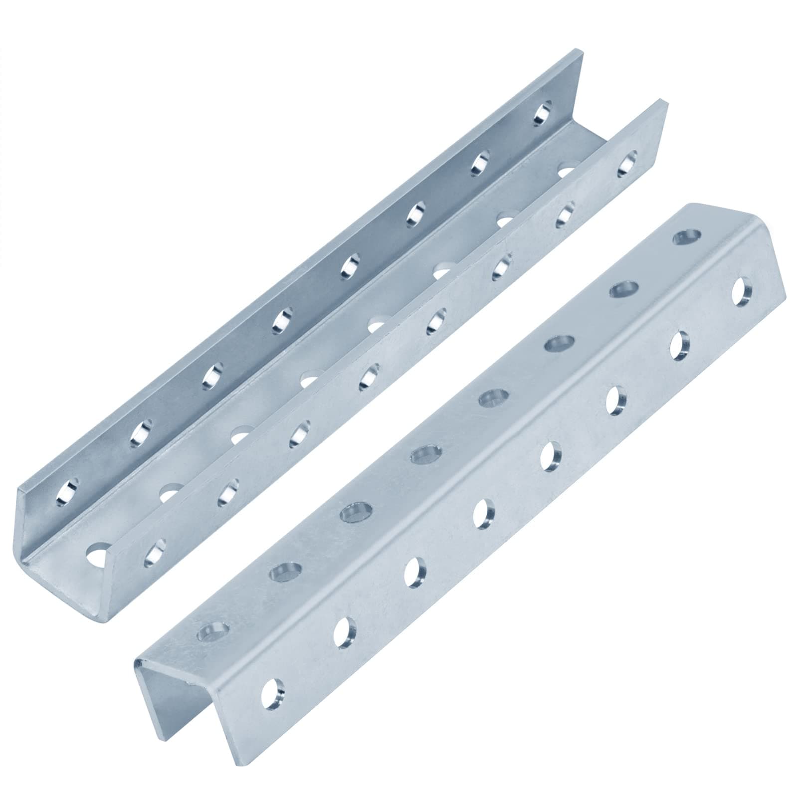 2 PCS 15-3/8" U Shaped Splice Fittings Strut Connector, External Channel Coupler, Fit 1-5/8" Strut Channel, Steel Electrogalvanized, 6 Gauge