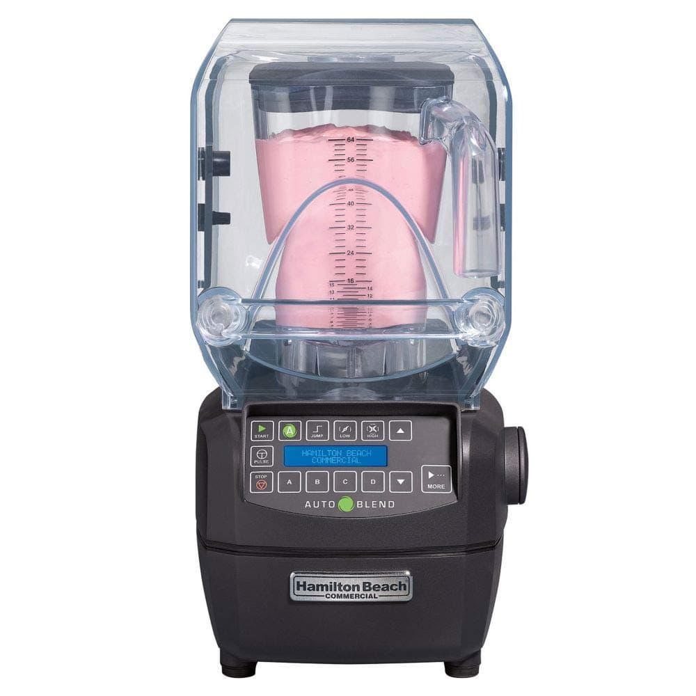 Hamilton Beach Commercial HBH850 The Summit Blender, 3 HP, Auto Blend, Pulse, Timer, Jar Pad Sensor, Quiet Shield, 64oz Polycarb Cont.