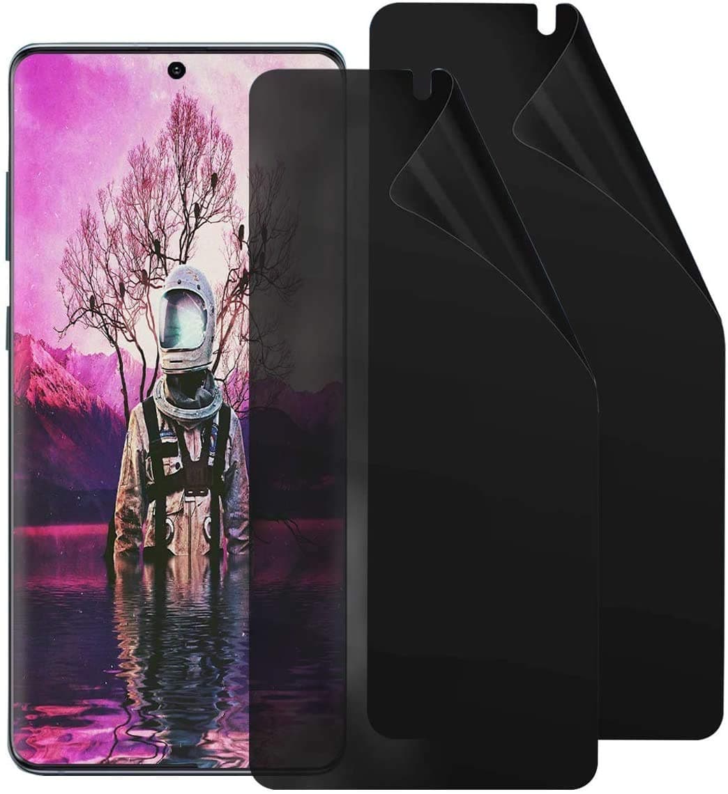 Arrivly 2 Pack Privacy Screen Protector for Samsung S21 Ultra [Anti-Spy] Anti-Peeping Bubble-Free Fingerprint Support Display Cover Flexible TPU Film [Not Tempered Glass] (Galalxy S21 Ultra)