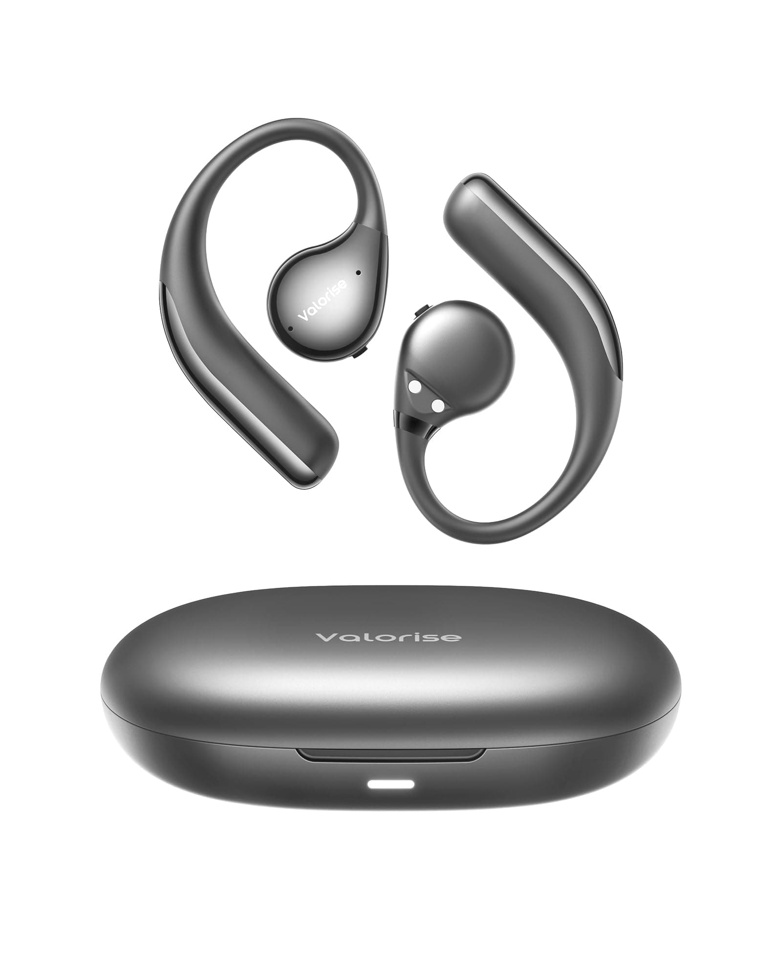 Open Ear Earbuds Lightweight Comfort Clip Wireless Earbuds Sweat Resistant Bluetooth Headphones Bone Conduction Sport Headphones for Workouts and Running with Dual Digital Display 44H Playtime IPX7