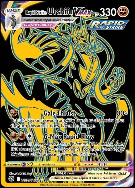 Pokemon Rapid Strike Urshifu Vmax - TG30/TG30 - Brilliant Stars - Trainer Gallery Card - Black & Gold