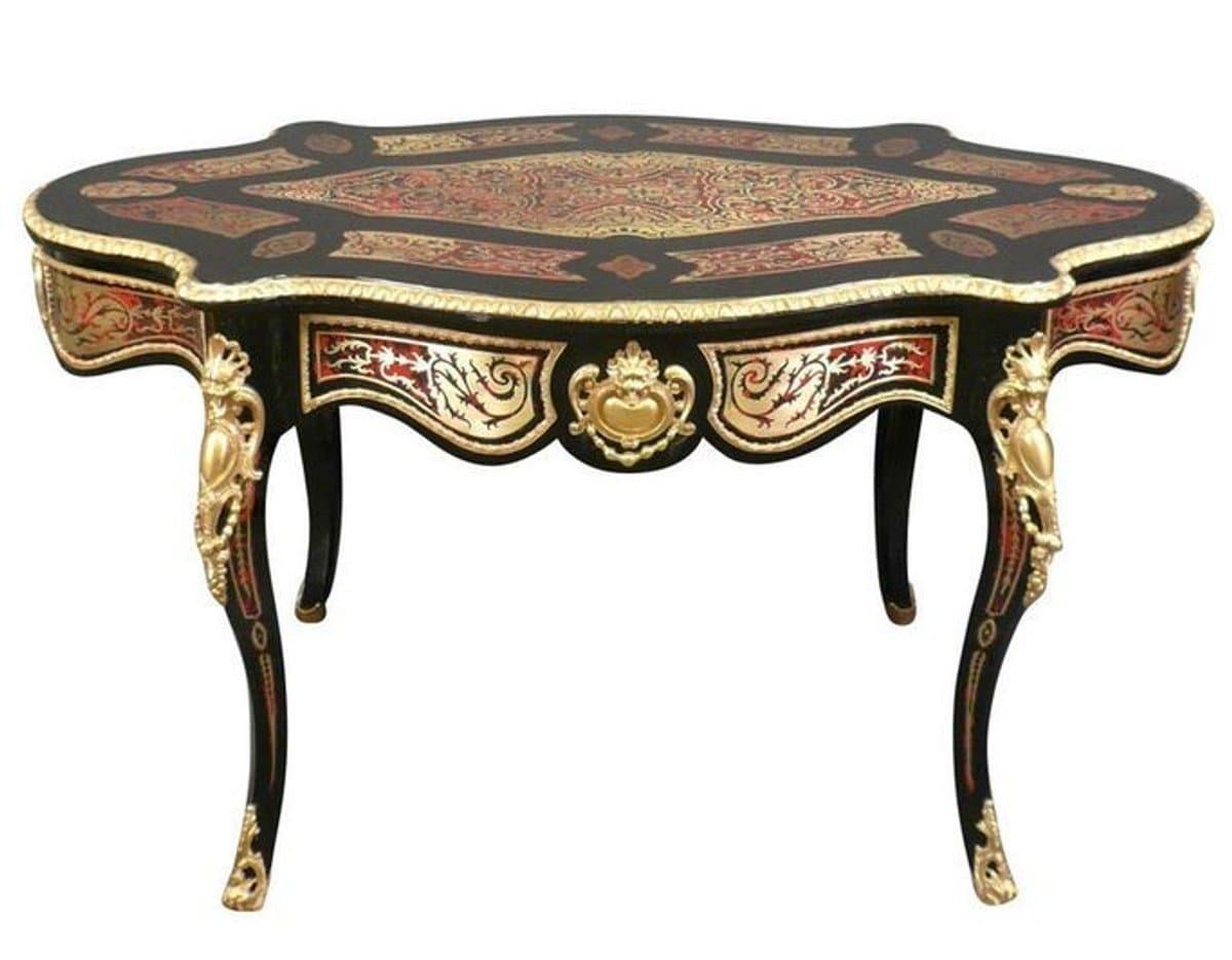 Casa Padrino Baroque Boulle Secretary Oval - Handmade from solid wood - Baroque desk office furniture