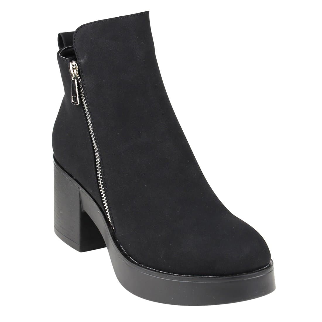 BESTON EJ44 Women's Side Zipper Platform Ankle High Top Booties Run Large