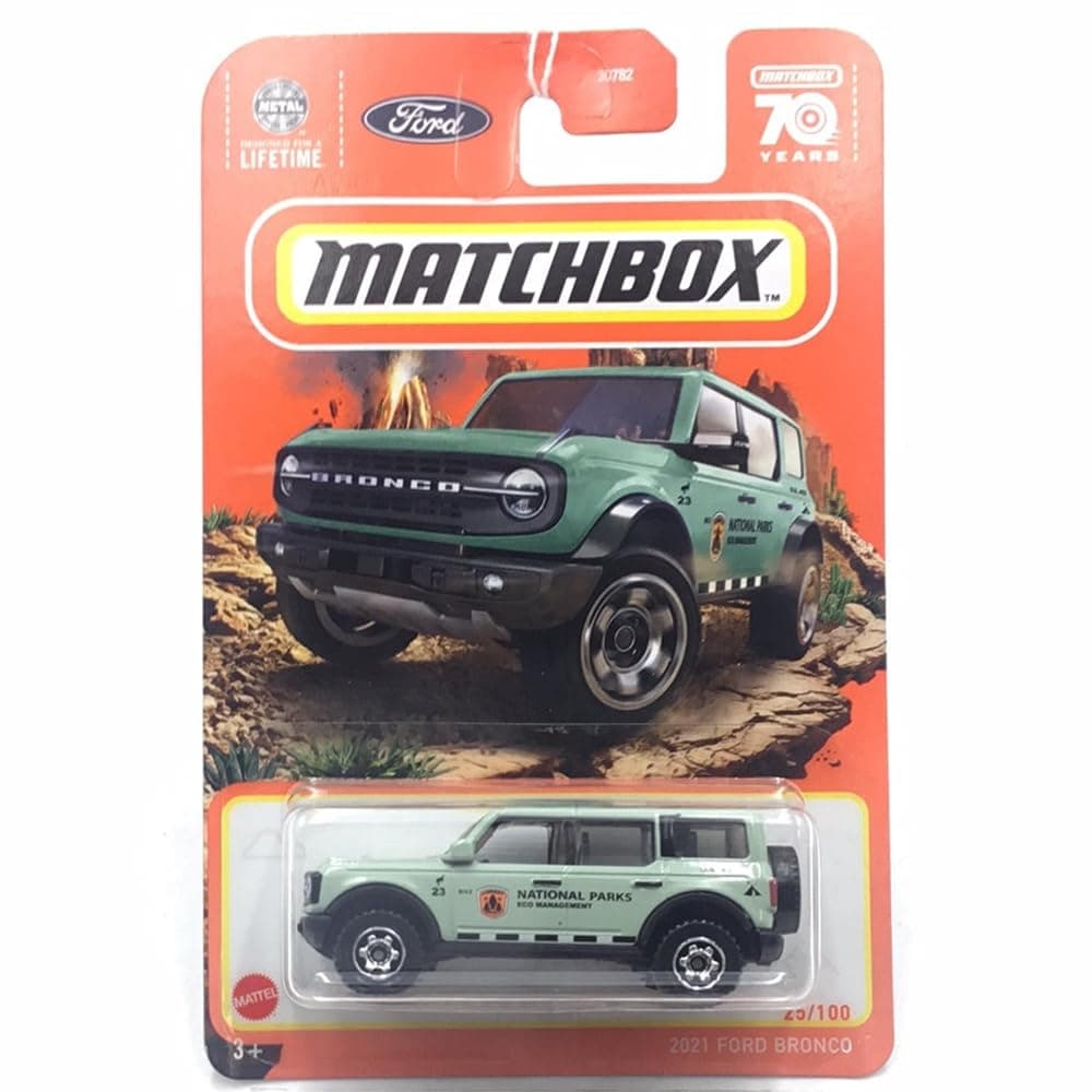 Matchbox 2021 Ford Bronco 25/100 (Mint Green) 1:64 Scale Die-Cast Metal Collectible Truck for Kids