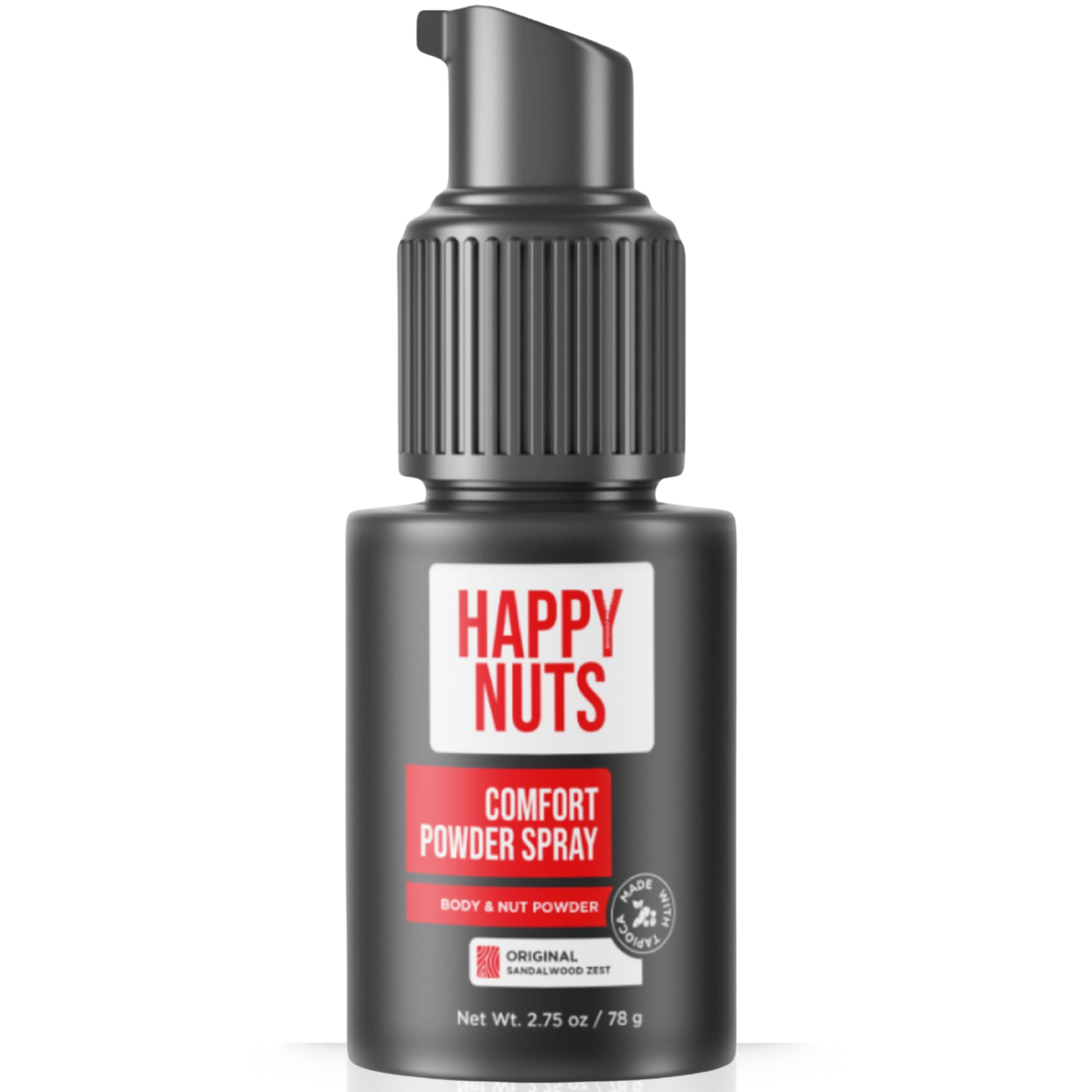 Happy Nuts Comfort Powder Spray: Anti Chafing & Mens Deodorant, Aluminum-Free, Sweat and Odor Control for Jock Itch, Groin and Men's Private Parts (2.75 Ounce (Pack of 1), Original)