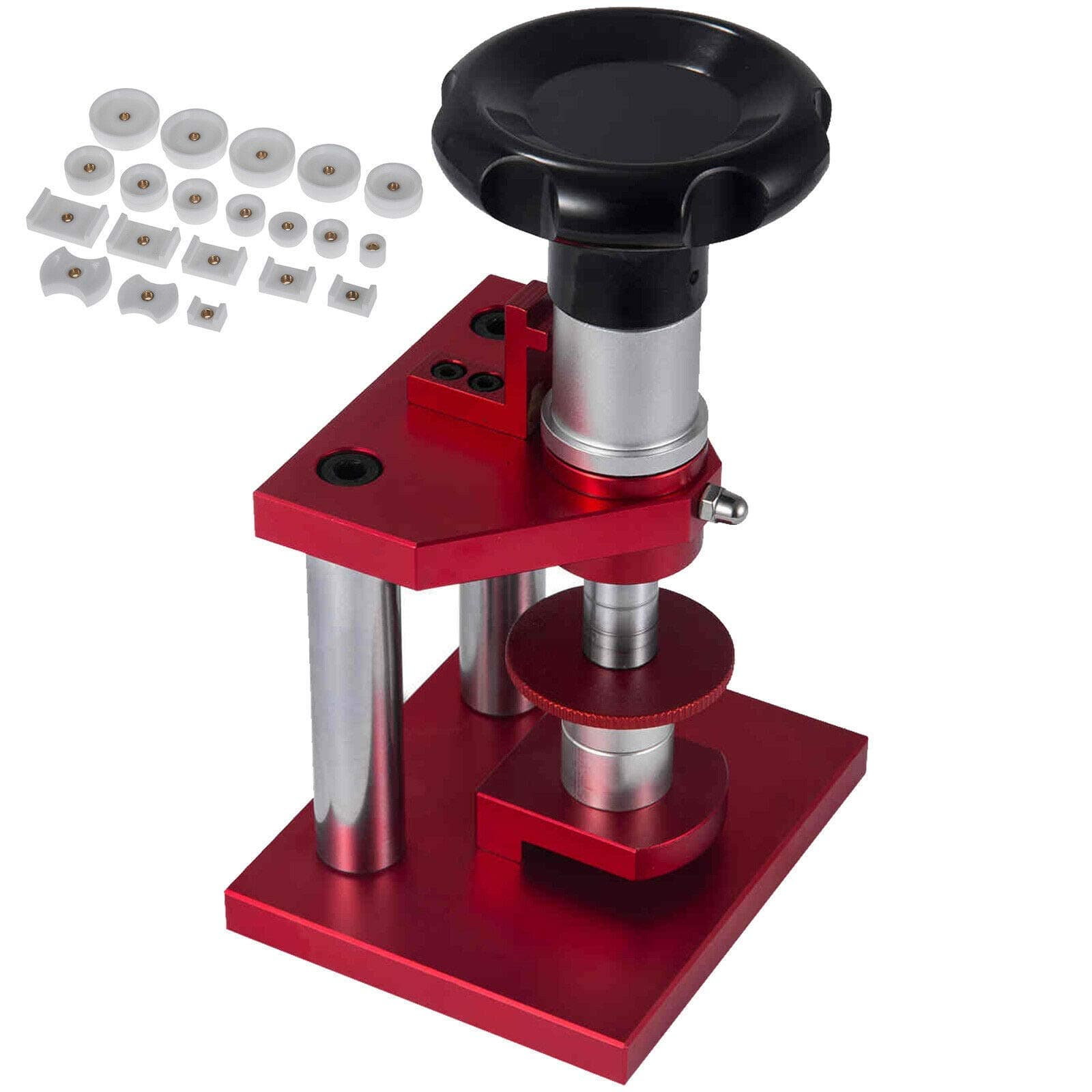 HappybuyWatch Press 18mm to 50mm Watch Back Case Closer with 20 Dies Watchmaker Press Tool Set Professional Watch Crystal Bezel Press Watch Back Over Case Closer Watch Repair Tools