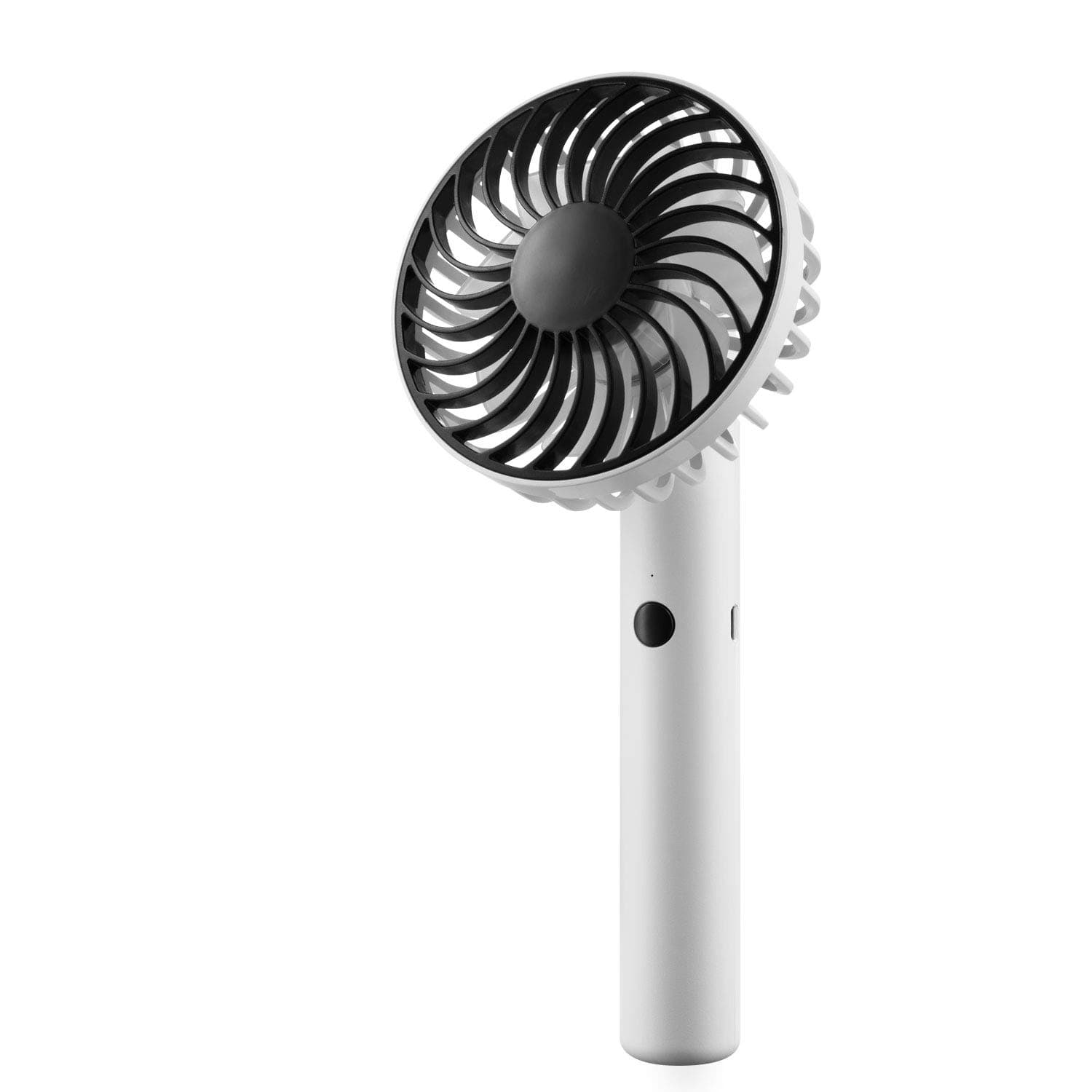 iBohr Mini Silent Electric Hand Fan - Portable, 7 Blades, 3 Speeds, USB Charging, White
