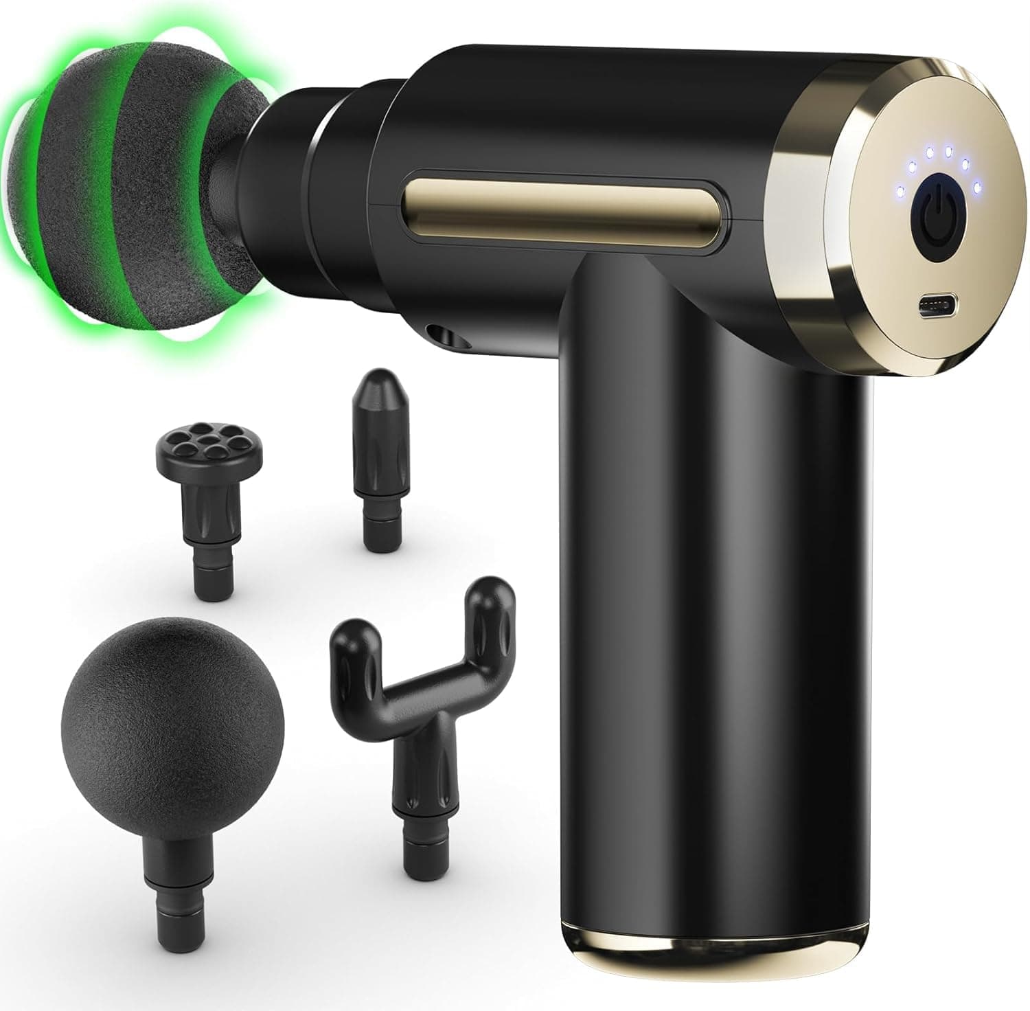 INFLUX Deep Tissue Massage Gun for Muscle Recovery-Massager Gun with Multiple Heads, Powerful Scalp Massager, Neck & Back Massager, Foot Massager, Leg Massager, Body Massager, Ideal for Post-Workout