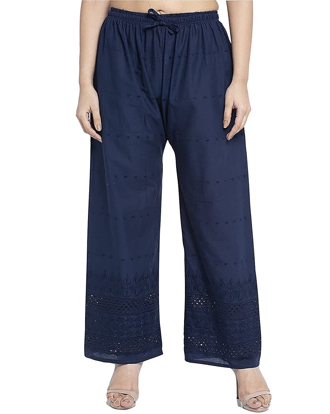 LA25's Women Half Chicken Palazzo | Bottom Embroidery |Premium Rayon Fabric | Sizes (28 to 38)