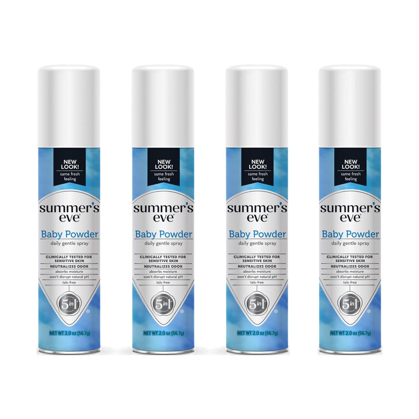 Baby Powder Daily Gentle Feminine Spray, 2 oz. (Pack of 4)