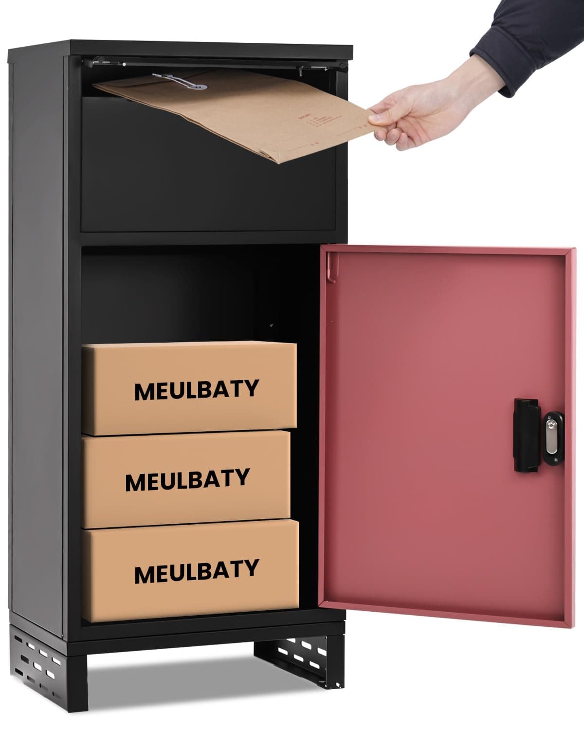 Package Delivery Boxes for Outside, Extra Large Lockable Parcel Drop Box for Outdoor, Waterproof Galvanized Alloy Parcel Mailbox, Secure Anti Theft Package Delivery Box for Porch Curbside