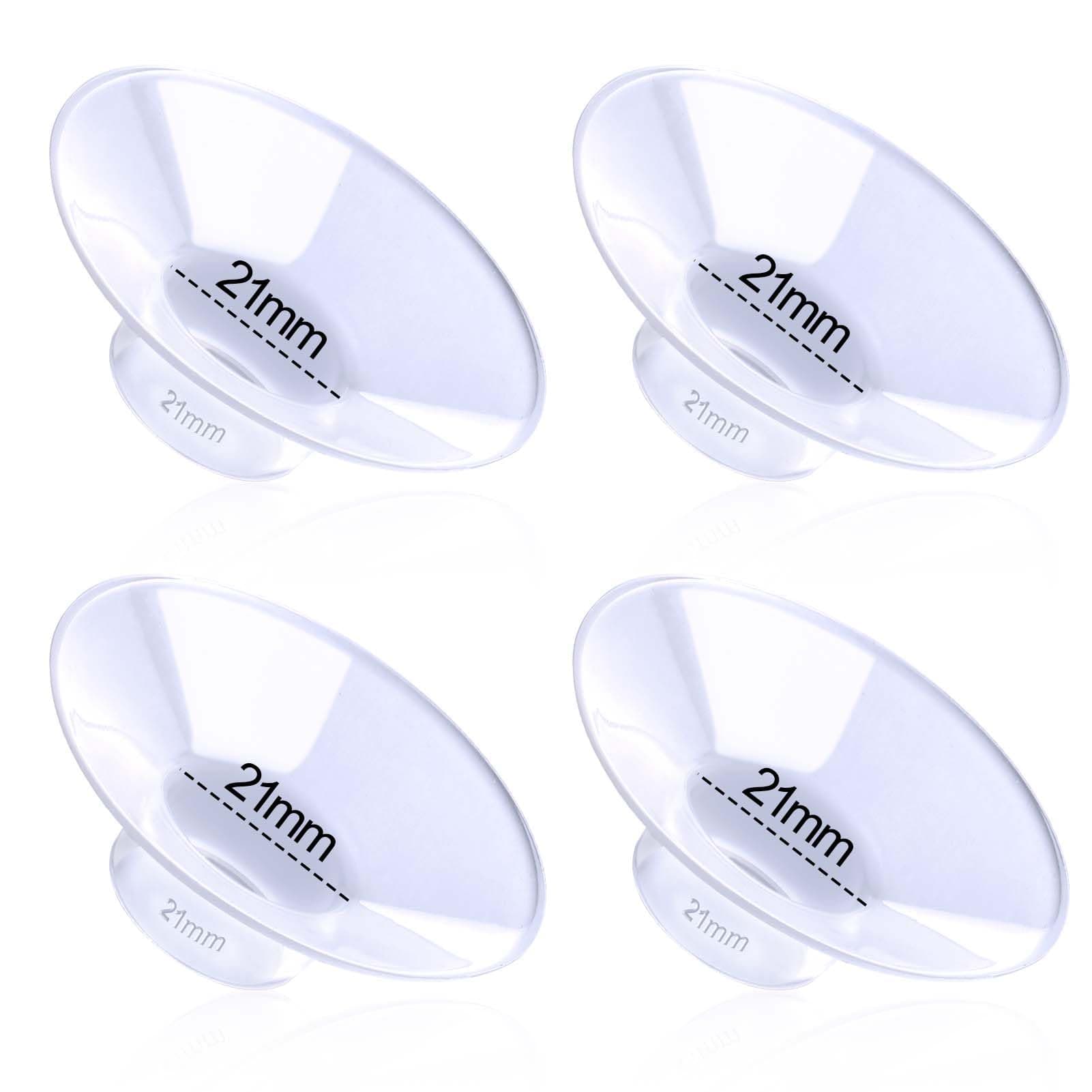 Juome Flange Inserts 21mm Compatible with Elvie Catch/Elvie Stride/Momcozy M5/Spectra/Medela/TSRETE Breast Pump 24mm Shields/Flanges, Reduce 24mm Tunnel Down to 21mm, Replacement Pump Parts, 4Pcs
