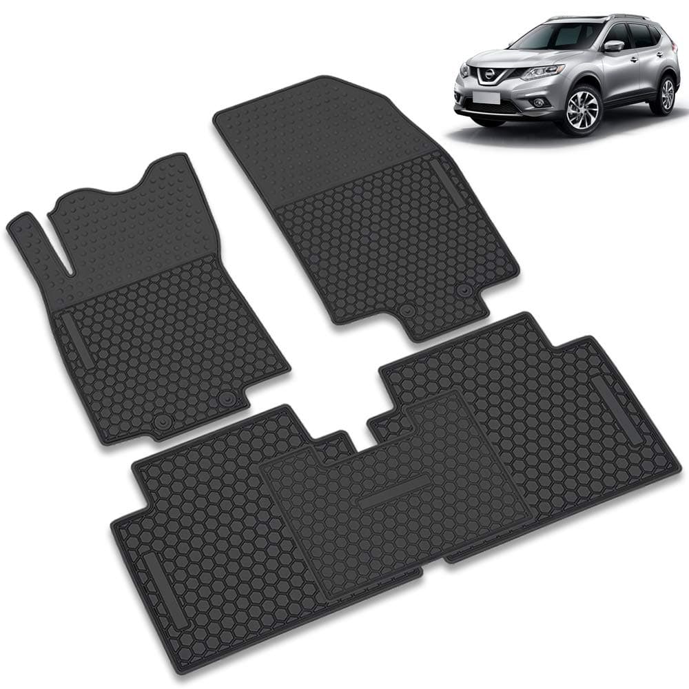 Car Rubber Floor Mats for Nissan X-Trail T32 2013-2019 SUV All Weather Black Auto Floor Mats Car Accessories (T32 2013-2019 Nissan X-Trail SUV)