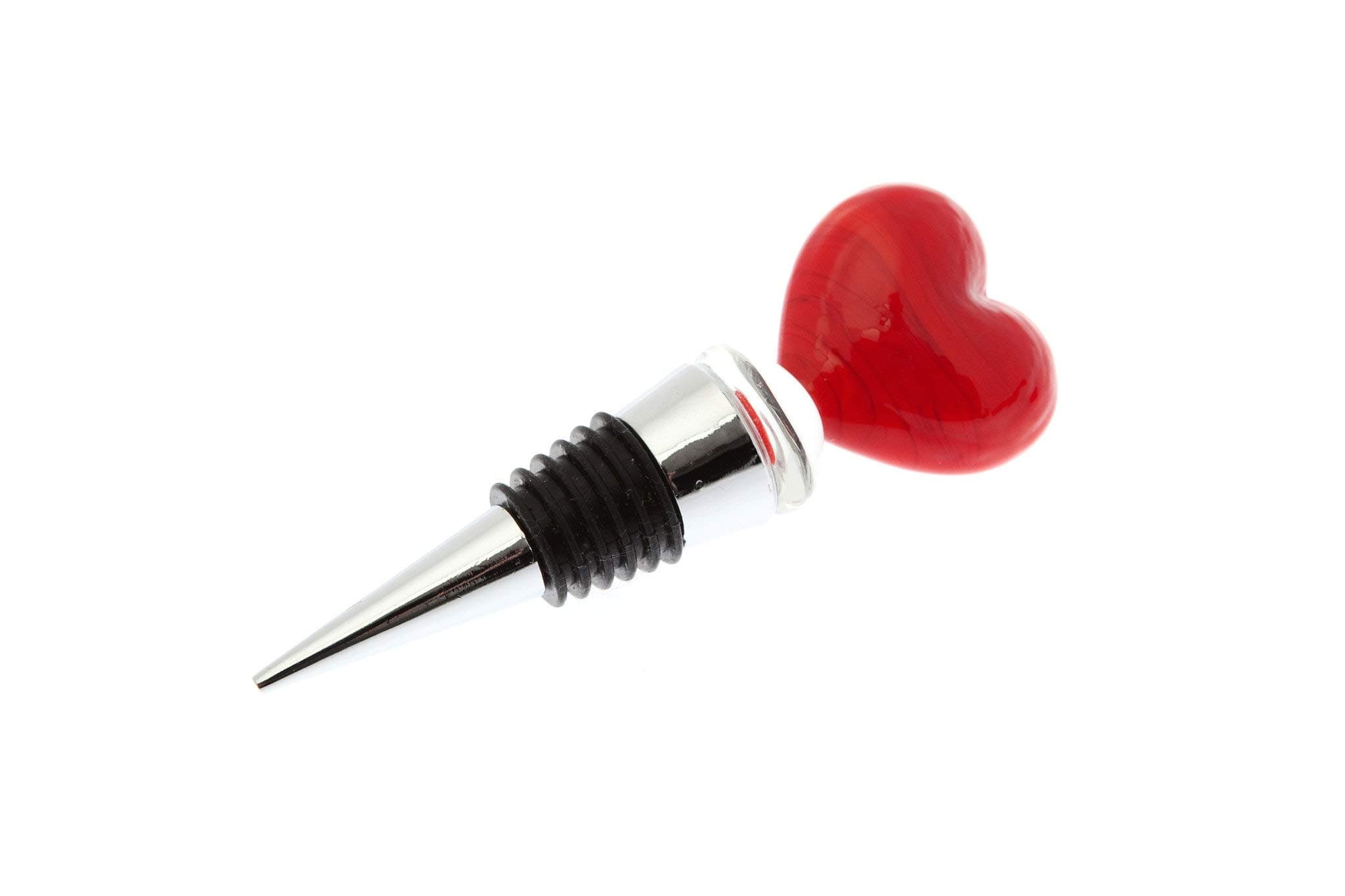 Just Slate Bottle Stopper, Red Black Silver, 11cm x 3cm