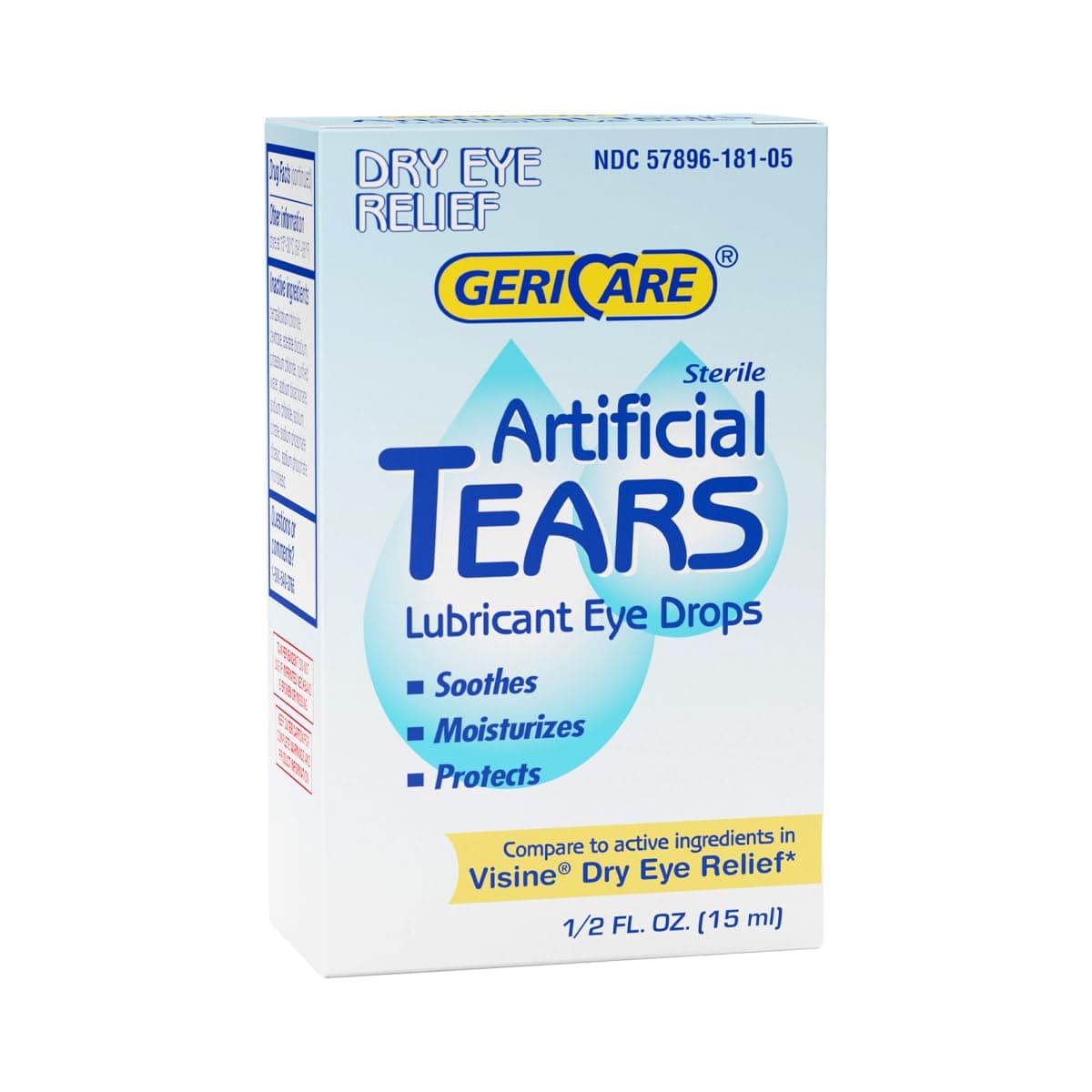 GeriCare Artificial Lubricating Tears, Soothing Eye Hydration Drops - Long Lasting Eye Lubricant Formula, 0.5 fl oz Bottle (15ml) (Pack of 1)