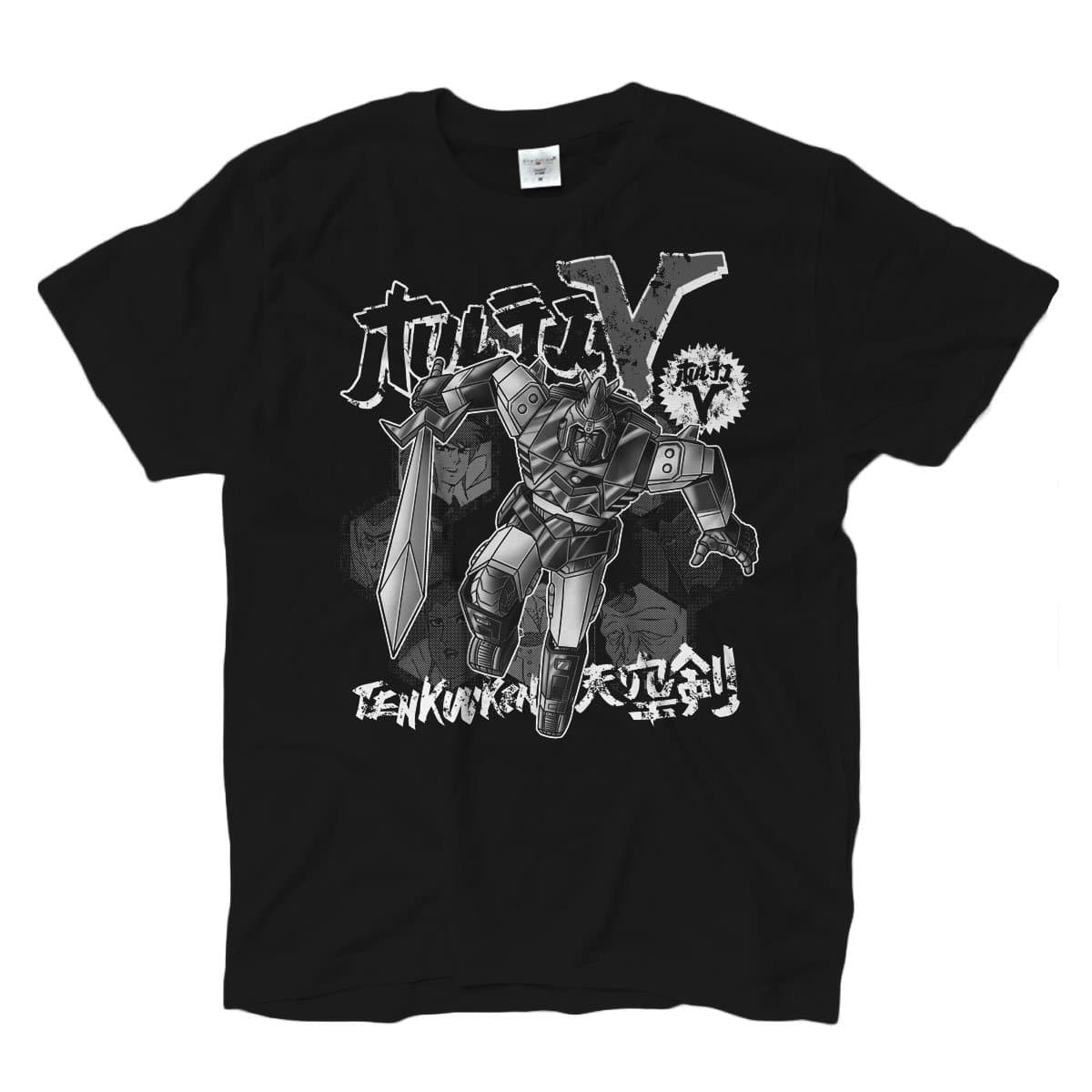 T-shirt man Vultus V Voltes Combattler super machine black 2