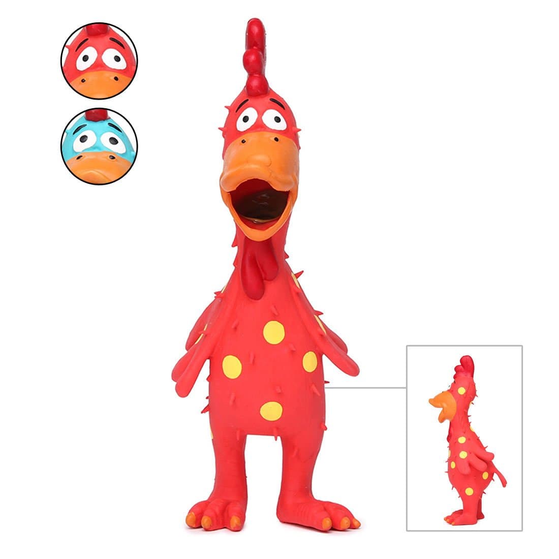 Dog Squeaky Toy Durable Healthy Natural Soft Rubber Funny Cute Chicken Dog Toy with Random Color