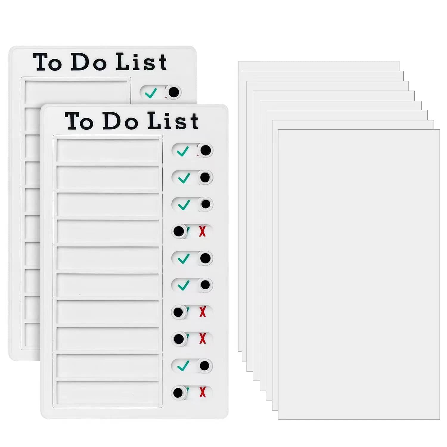 2Pcs To Do List Chore Chart for Kids Slider Checklist with 8 Cardstock Detachable Message Board Daily Planner Task Board for Children Teenagers Adults DIY