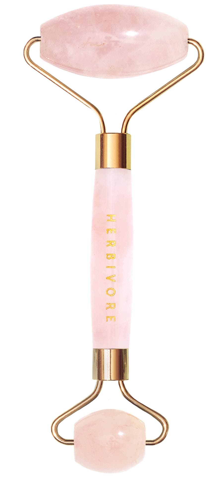 HERBIVORE Rose Quartz Stone Facial Roller – Helps Reduce Puffiness, Ease Muscle Tension and Improve Skin Elasticity & Lymphatic Drainage, 1 Count