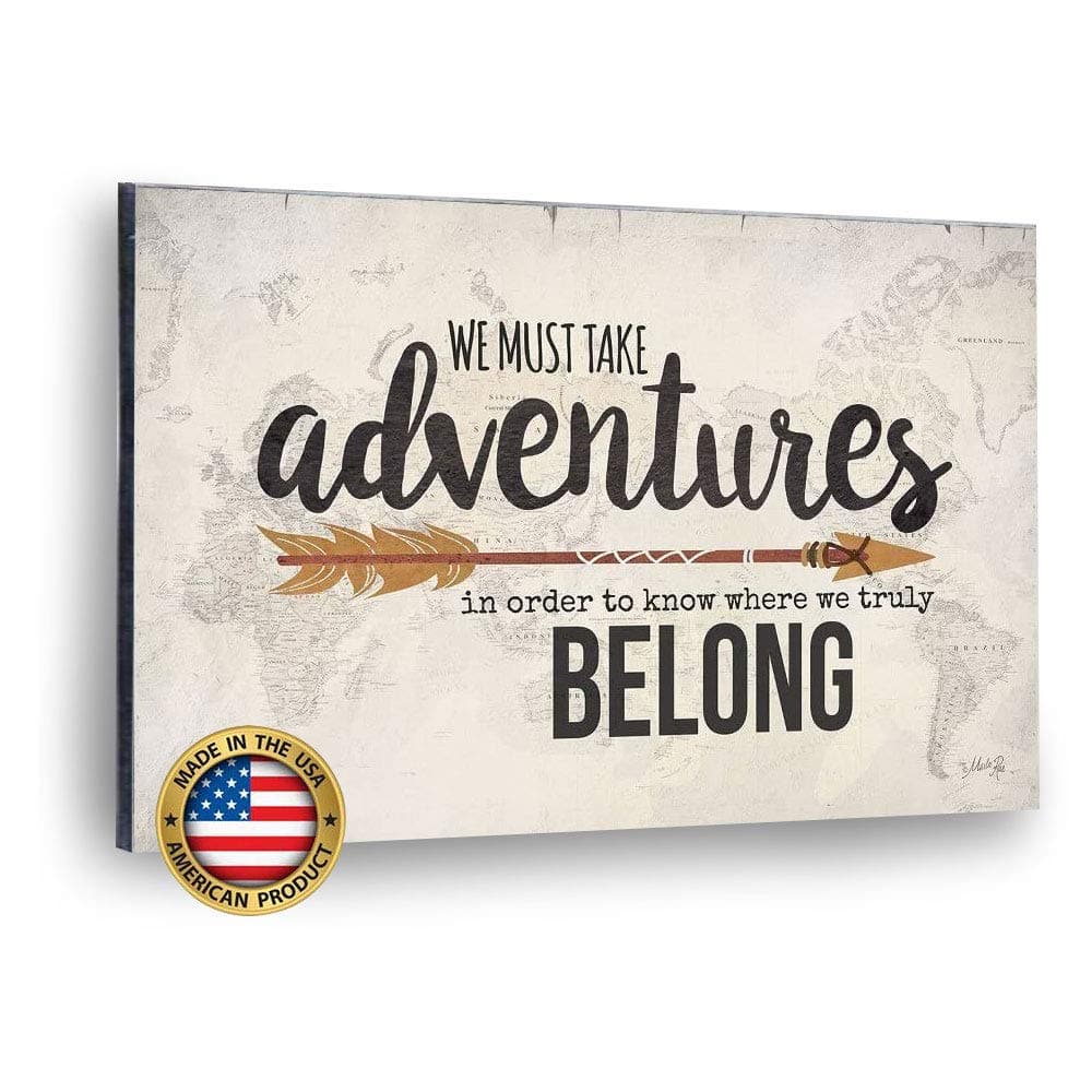 'We Must Take Adventures' World Map Art By Marla Rae 18 x 12 Travel Decor