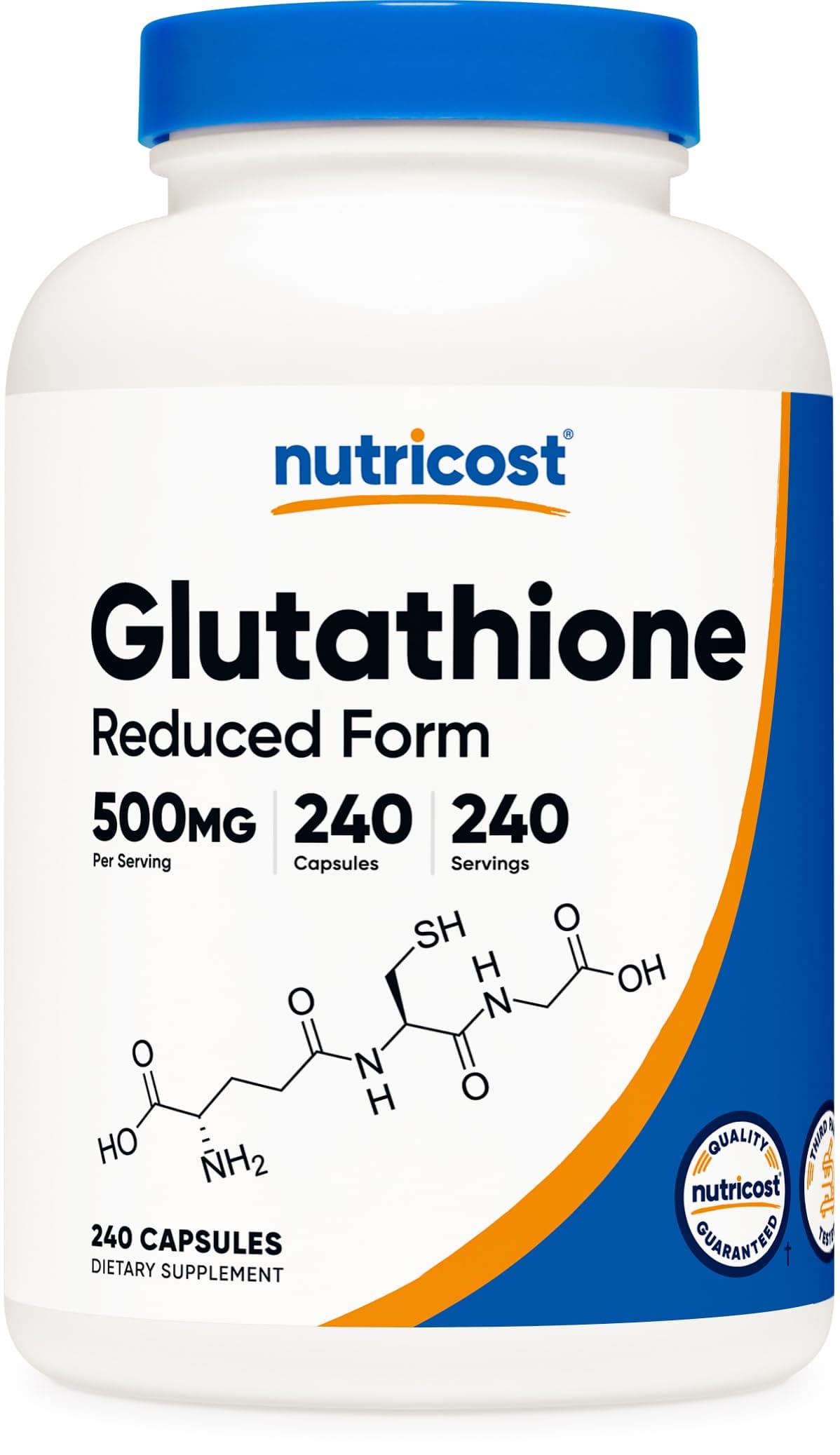 Nutricost Glutathione Capsules 500mg, 240 Capsules - Gluten Free, GMO Free