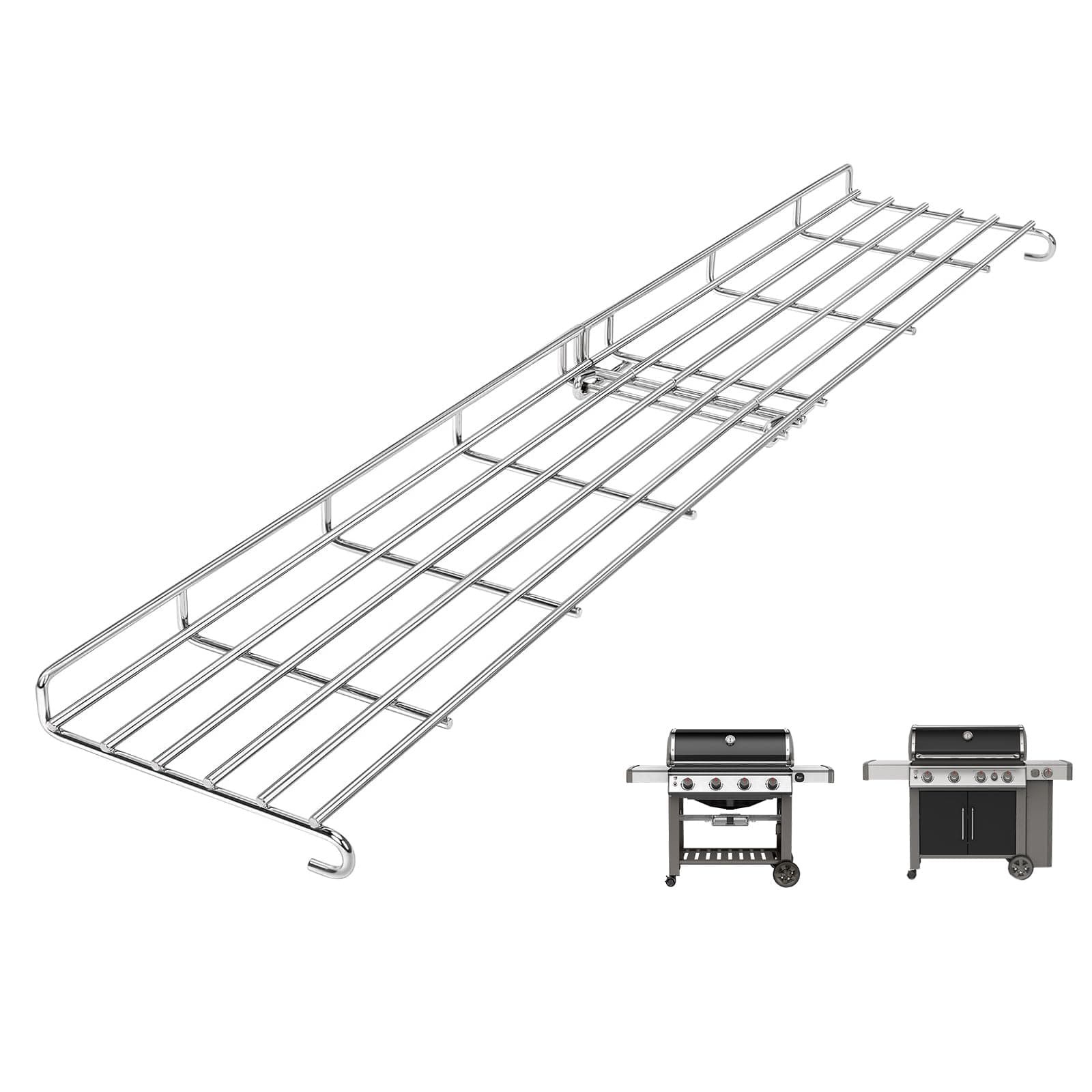 66045 Grill Warming Rack for Weber GS4 Genesis II E-410 S‑410, SE‑410 Grills & 400 Series Grills, Foldable Stainless Steel Warming Rack for Genesis 66045
