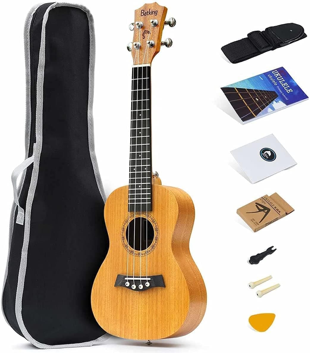 Tenor Ukulele Solid Top 26 Inch Mahogany with Gig Bag, Strap, Nylon String, Guitar Trigger Capo, Picks