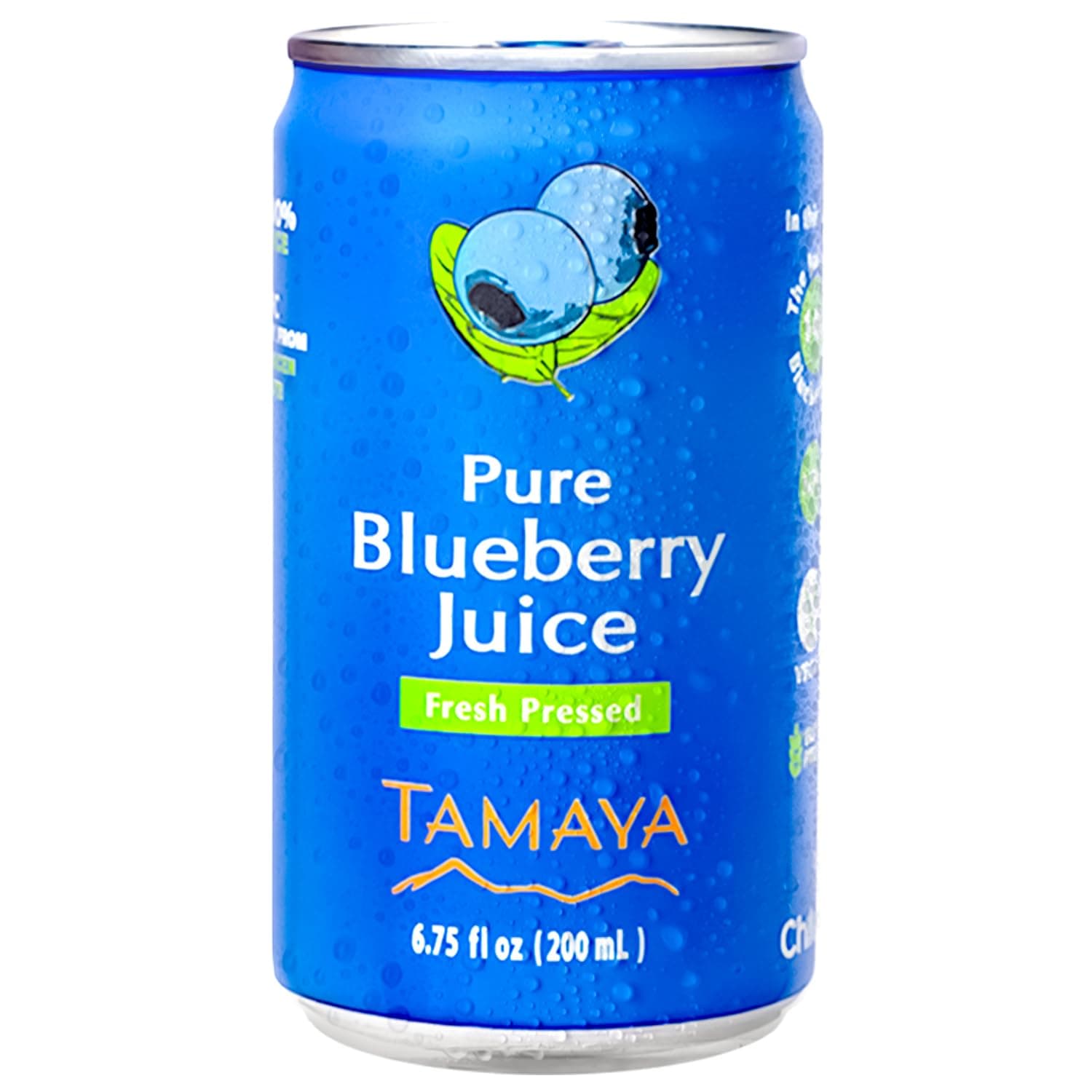 TAMAYA Blueberry Juice Pure Blueberries Fresh Pressed With No Sugar Added Delicious Refreshing Juice No Gluten, Vegan Friendly No Water Mix, Not From Concentrate, 6.75 Fl Oz, Pack of 12, Chile