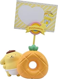 Hello Kitty Memo Stand Party Time Pompompurin Functional Accessory, Designed to Hold Notes/Reminders/Images, Desk or Workspace Display Toy, Party Themed Figures, For Fans All Ages