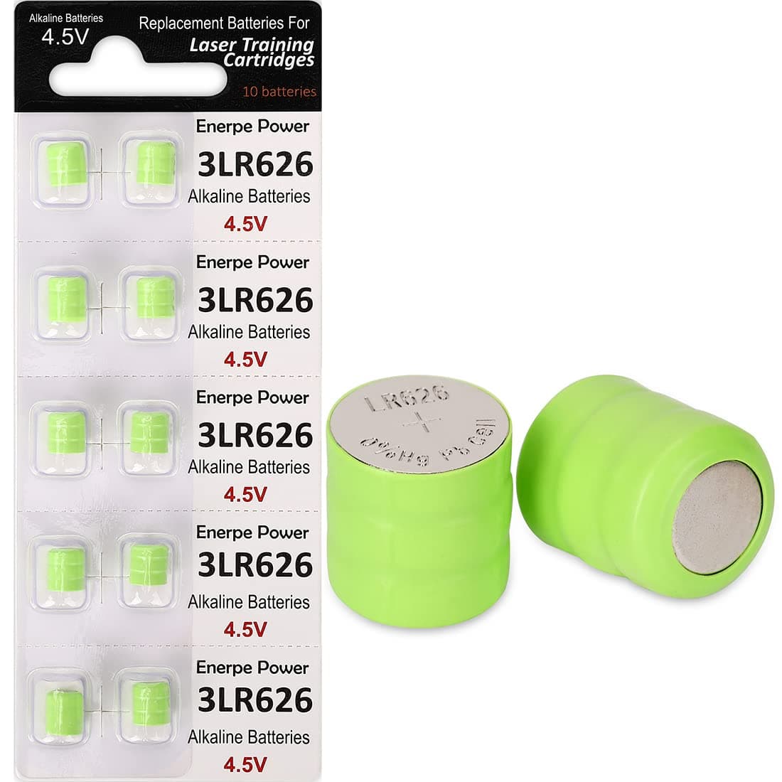10-Pack 3AG4 / 3LR626 / 3x377 Replacement Batteries 4.5V for All Laser Training Cartridges