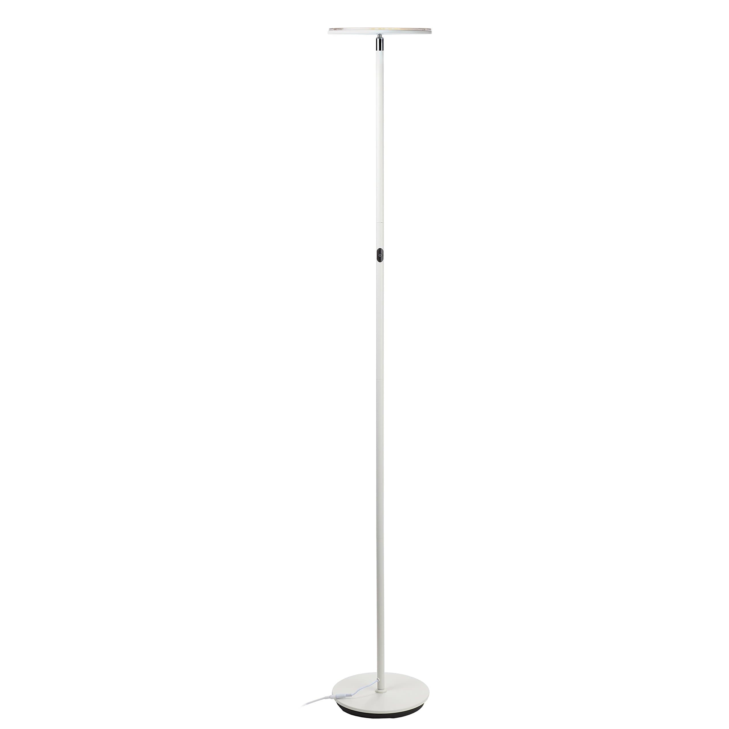 Brightech - SKY LED Torchiere Floor Lamp - Dimmable Super Bright 30-Watt LED - Warm White Color - Omni-Directional Head - Sleek White Finish