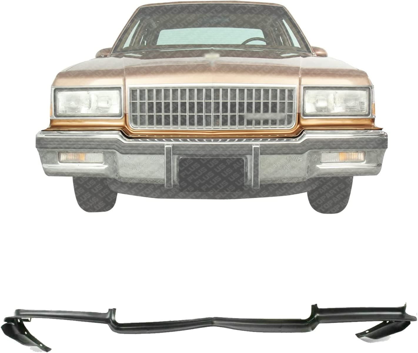 New Front Bumper Center Filler Retainer Primed For 1986-1990 Chevrolet Caprice Base / Classic Direct Replacement 12390727 GM1087230