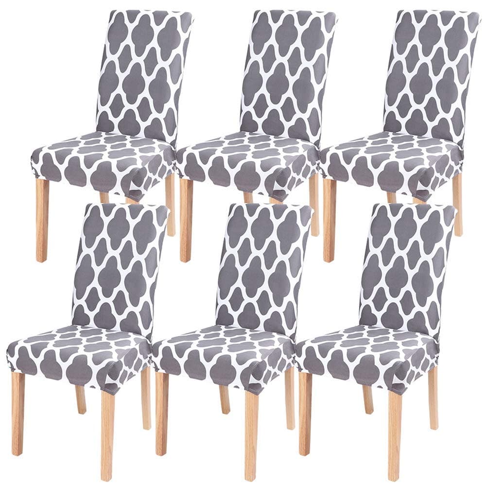 SearchI Dining Room Chair Covers Set of 6, Stretch Parsons Chair Slipcovers Super Fit Spandex Removable Washable Kitchen Chair Protector Cover for Dining Room, Hotel, Ceremony