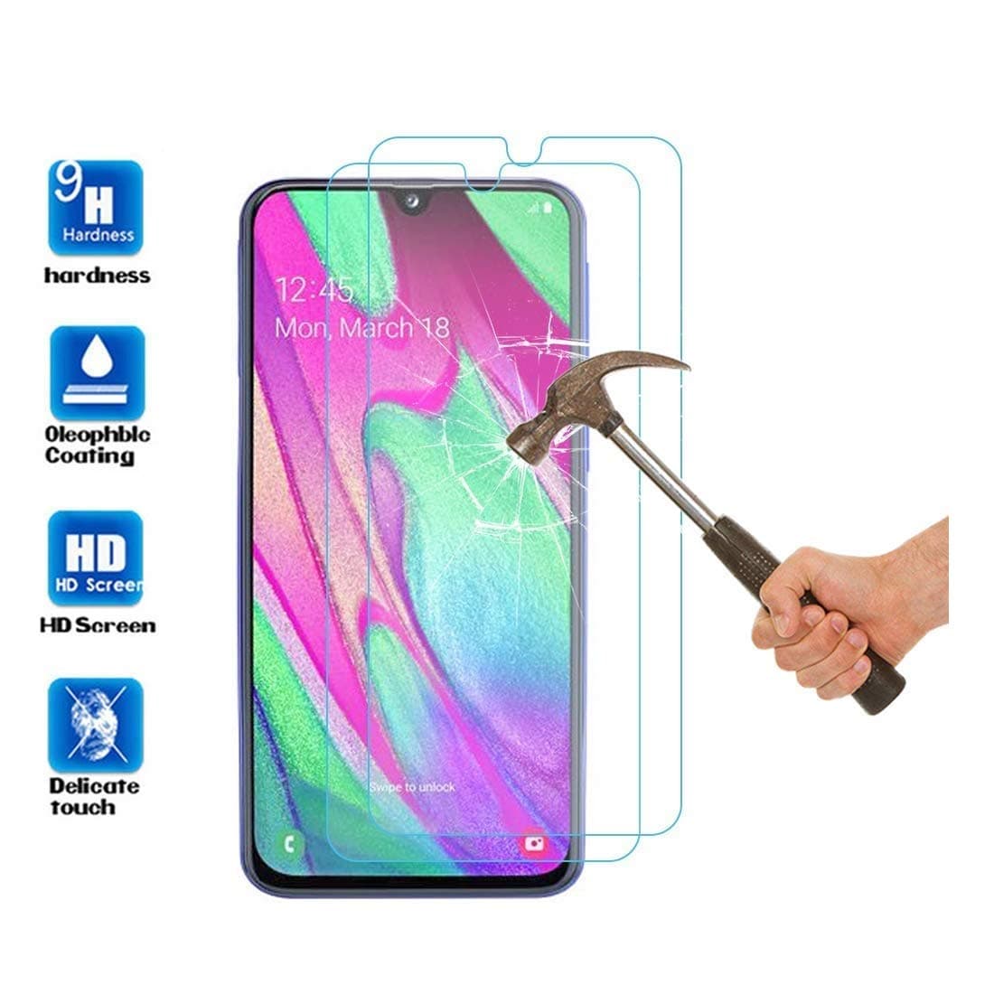 2Pack, Screen Protector Tempered Glass For Samsung Galaxy A50