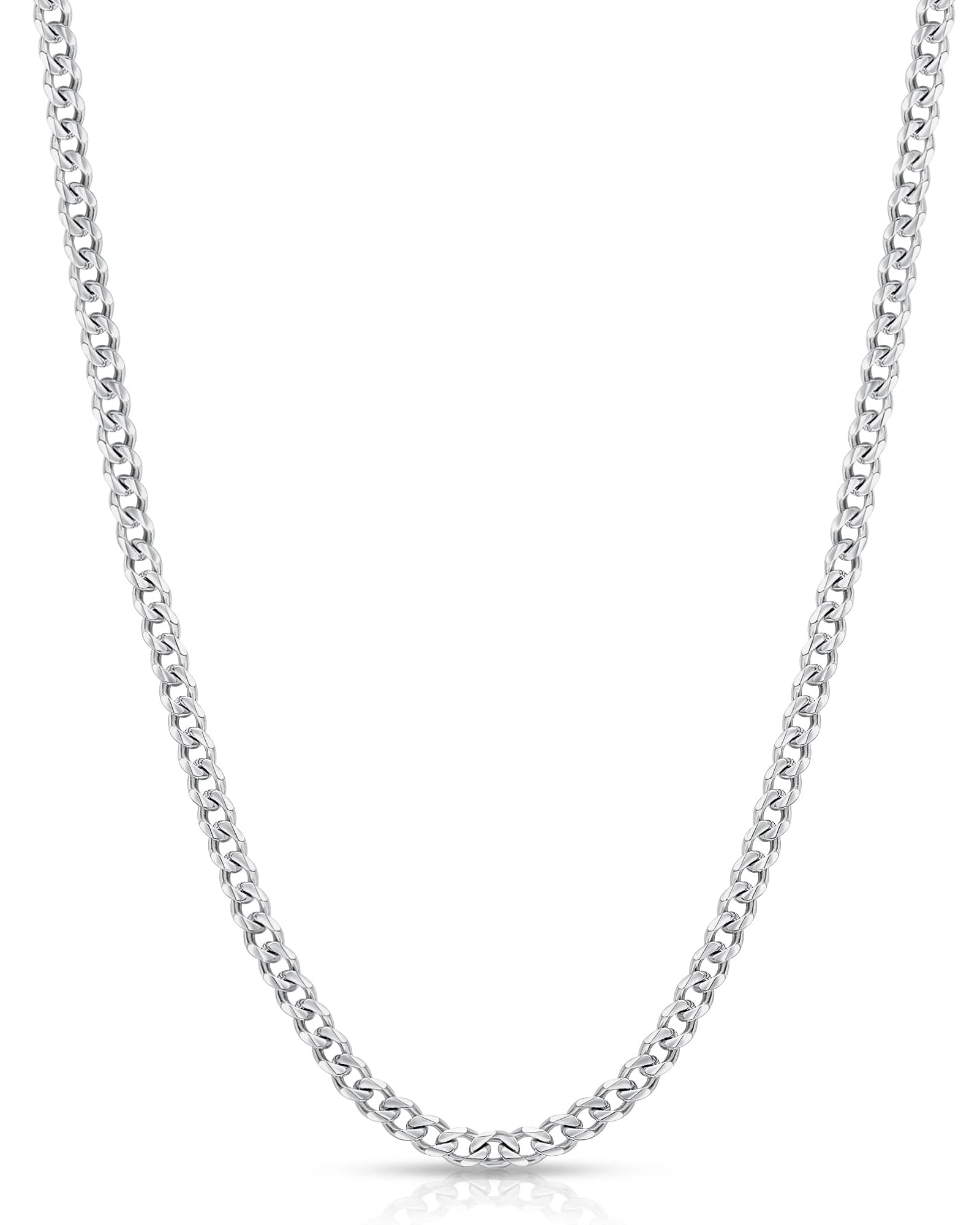Fiusem 3.5mm Silver Tone/Black/14K Gold Plated Cuban Link Chains for Men, Stainless Steel Chain Necklace, Mens Necklaces 16, 18, 20, 22, 24, 26, 28 Inch, 26 inches, Stainless Steel, high polish