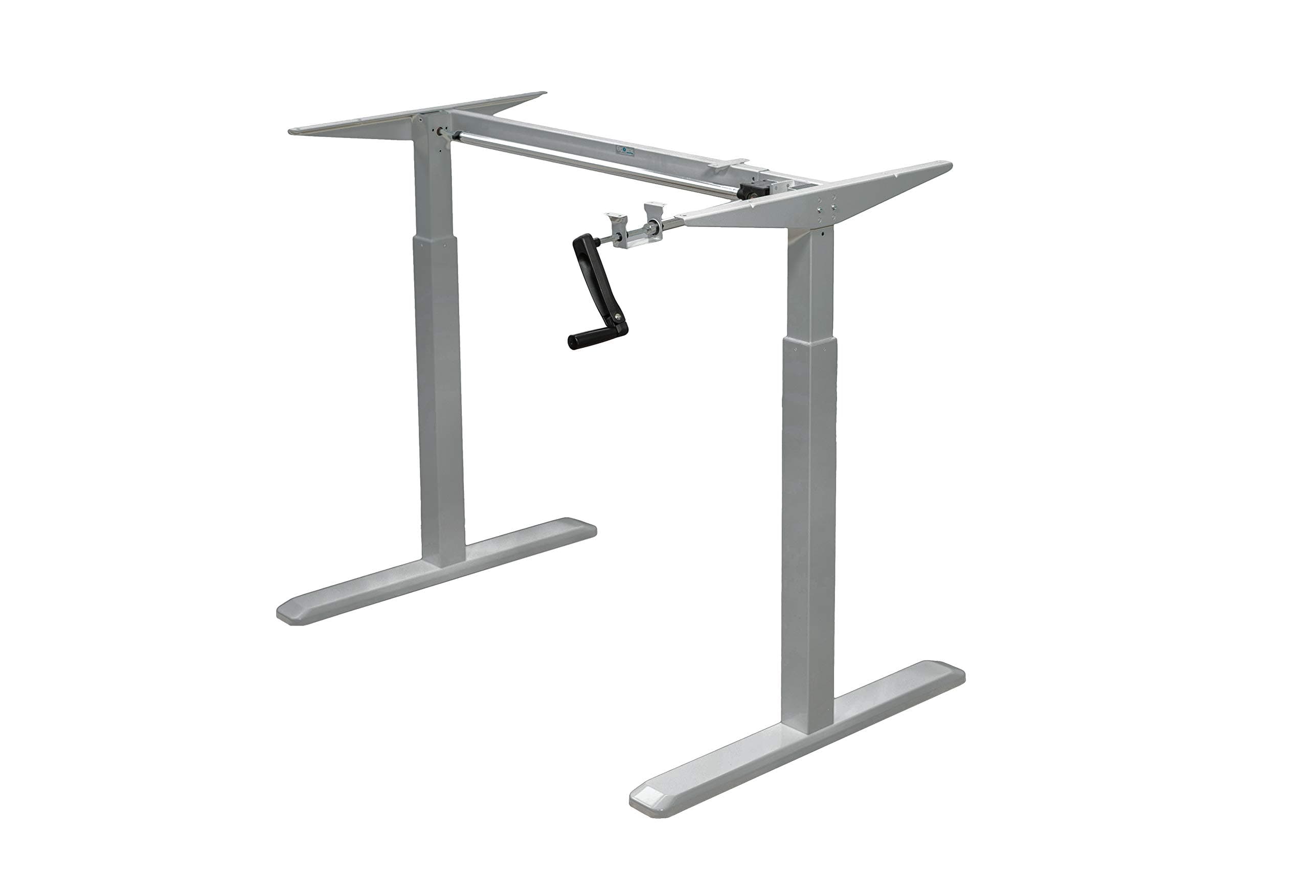 ErgomaxAdjustable Crank Desk Frame, Tabletop Not Included, 48.56 Inch Max Height, Grey
