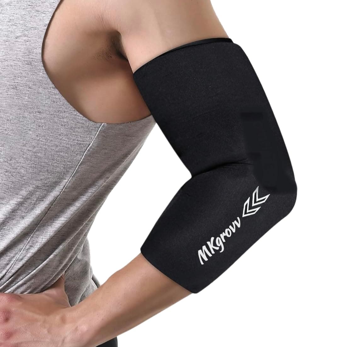 MKgrovv Instant Pain Relief Hot & Cold Flexible Elbow Ice Pack for Tendonitis and Tennis Elbow Ice Pack Wrap Sleeve Cold Compression Golfers Arm Ice Pack for Injuries Reusable Gel Ice Wrap for Pain Relief [360° full coverage]